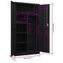 Voir la diapositive 6 : VIDAXL Armoire a casiers Noir 90x40x180 cm Acier