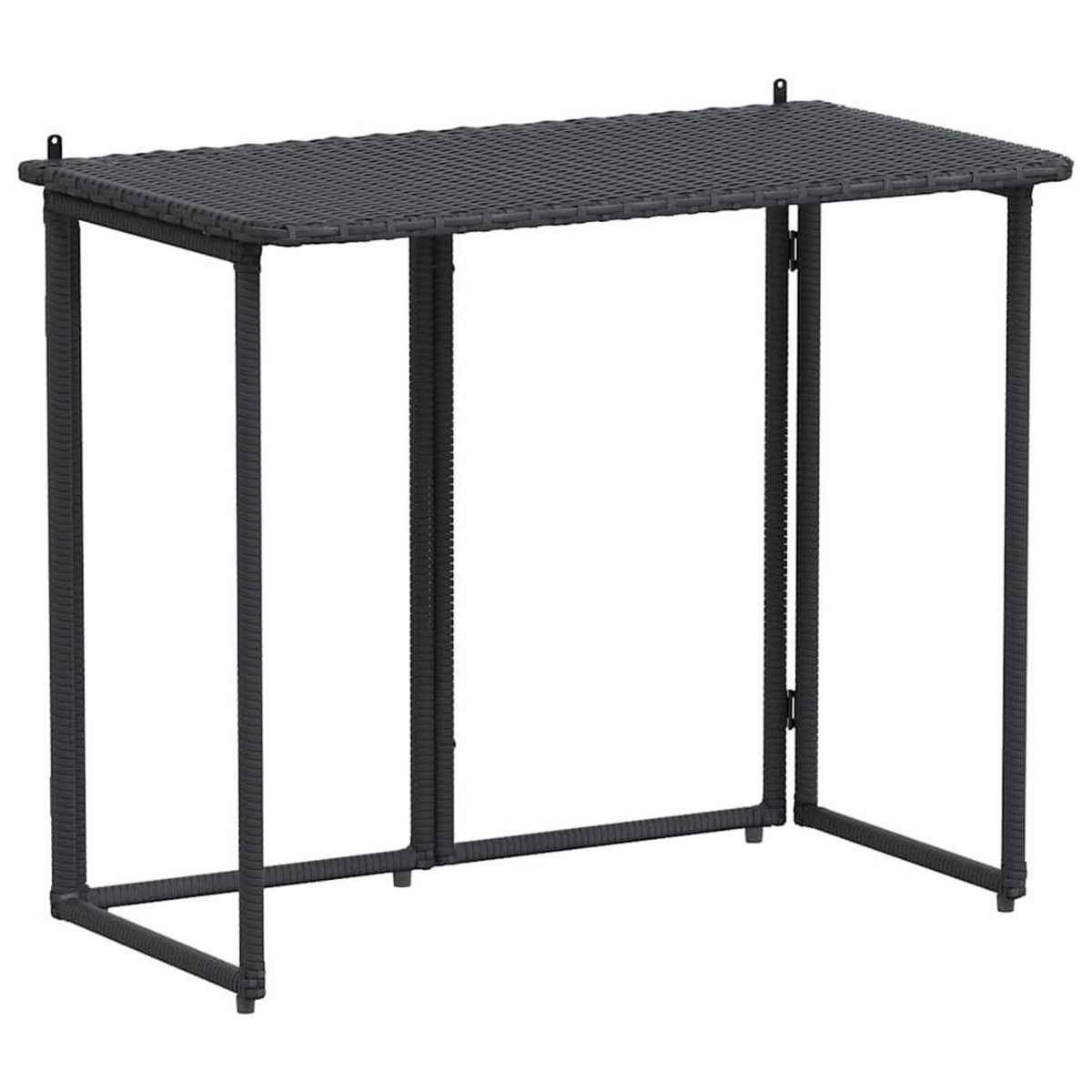 VIDAXL Table de jardin pliante noir 90 x 51 x 75 cm polyrotin