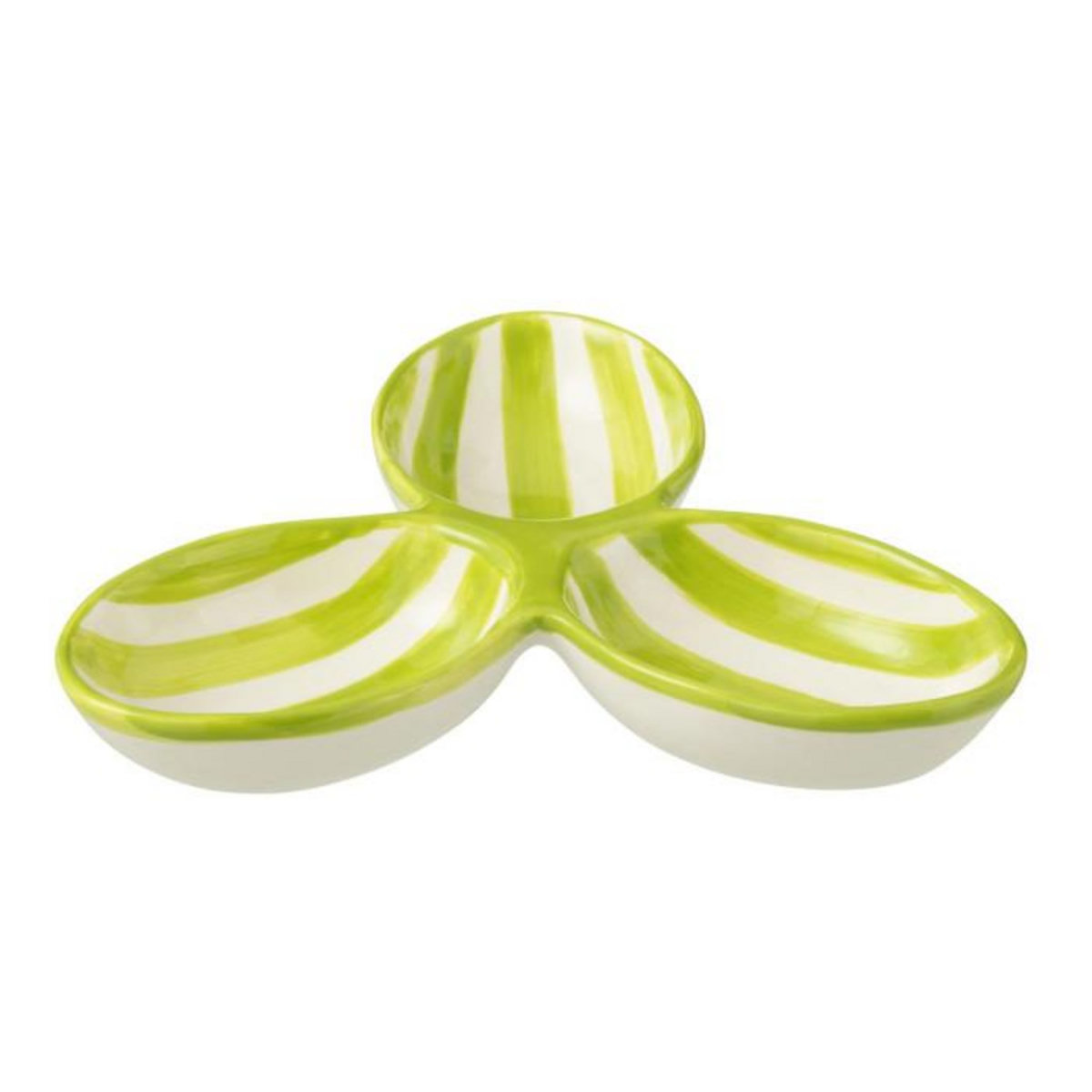 Paris Prix Service Apéritif en Céramique  Granada Rayure  24cm Vert