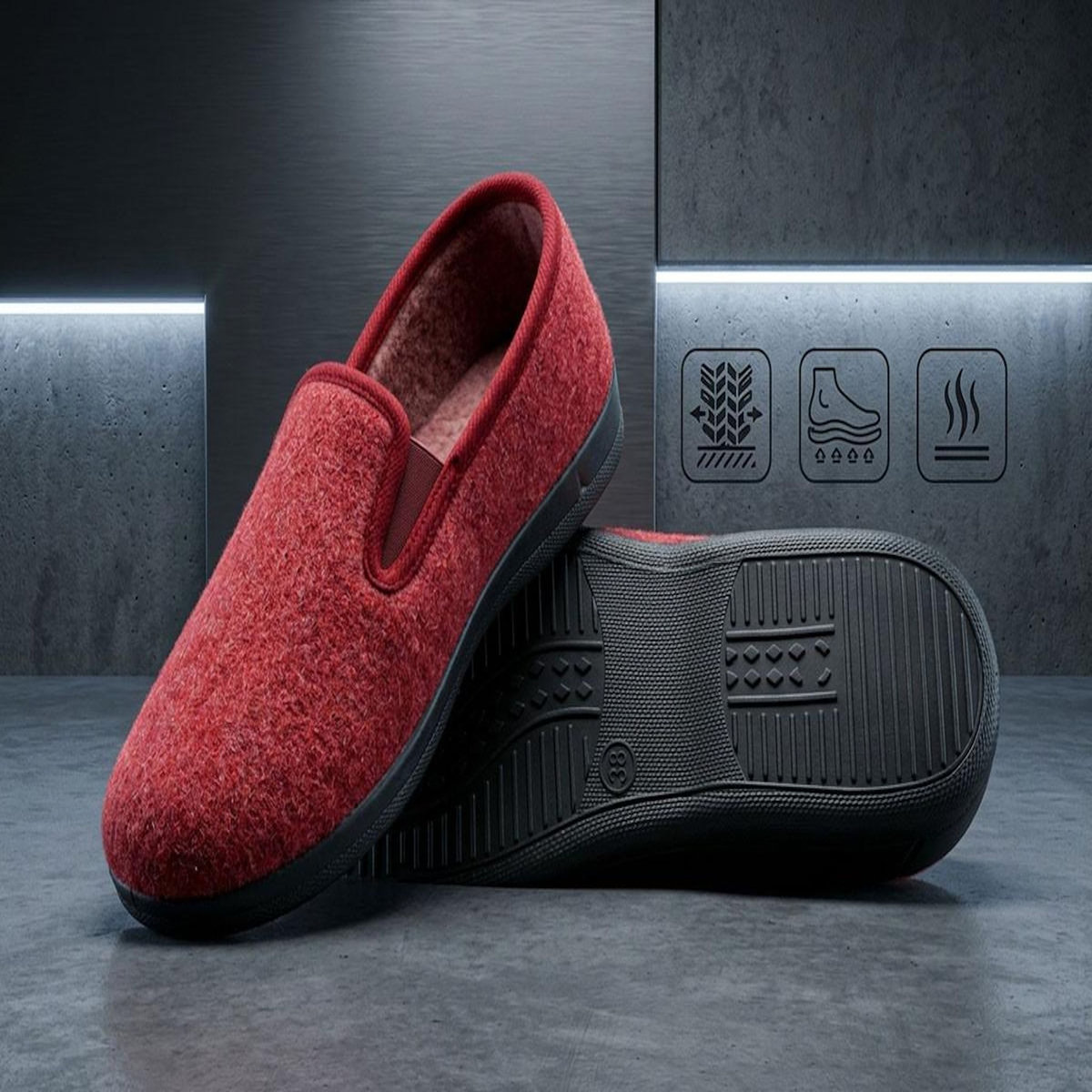 OZABI OZABI Pantoufles Femme Charentaises Chaudes Fourrées Semelle Antidérapante