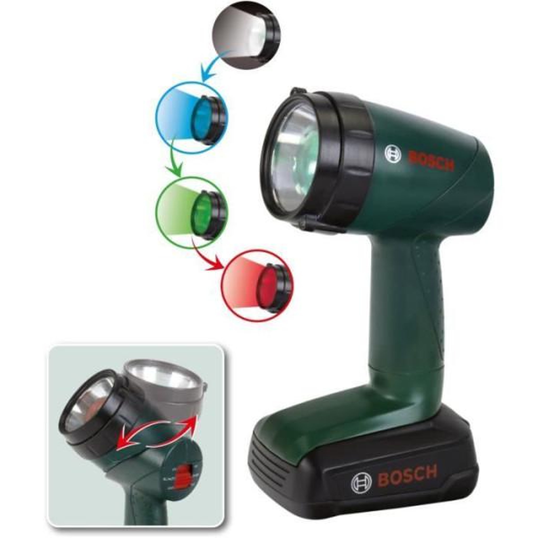 Voir la diapositive 2 : Klein Lampe torche électronique Bosch - KLEIN - 8448 - 2 modes de fonctionnement et 4 filtres - Des 3 ans