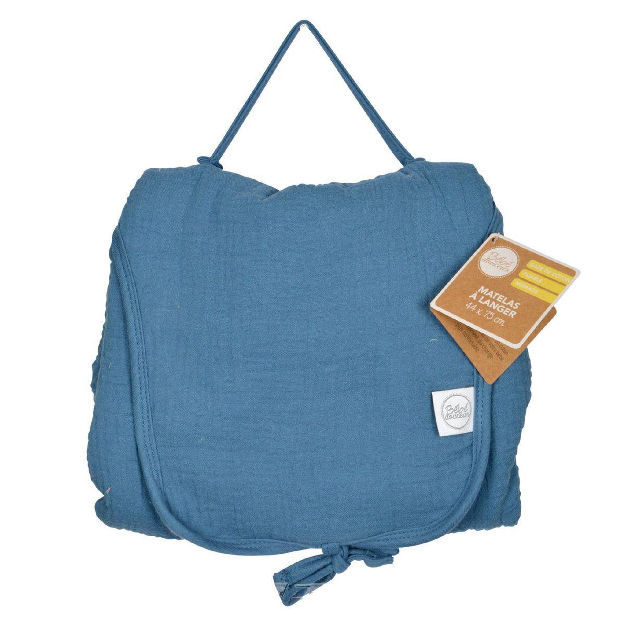 Voir la diapositive 3 : BEBE DOUCEUR Matelas à langer bébé  nomade  75cm bleu foncé