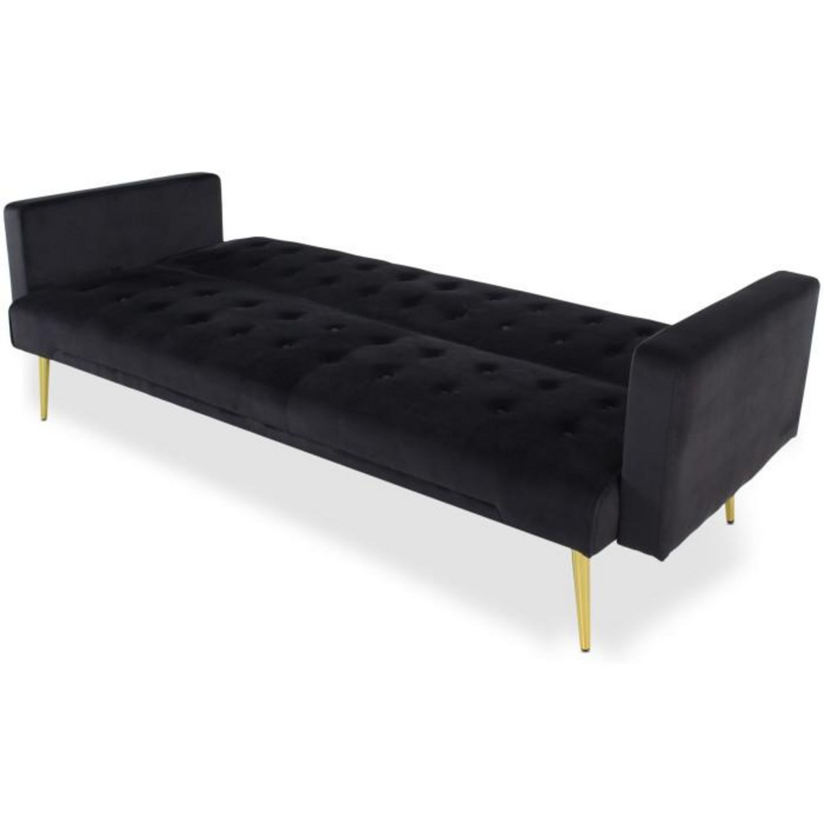 Paris Prix Canapé Convertible Velours  Tybio  191cm Noir