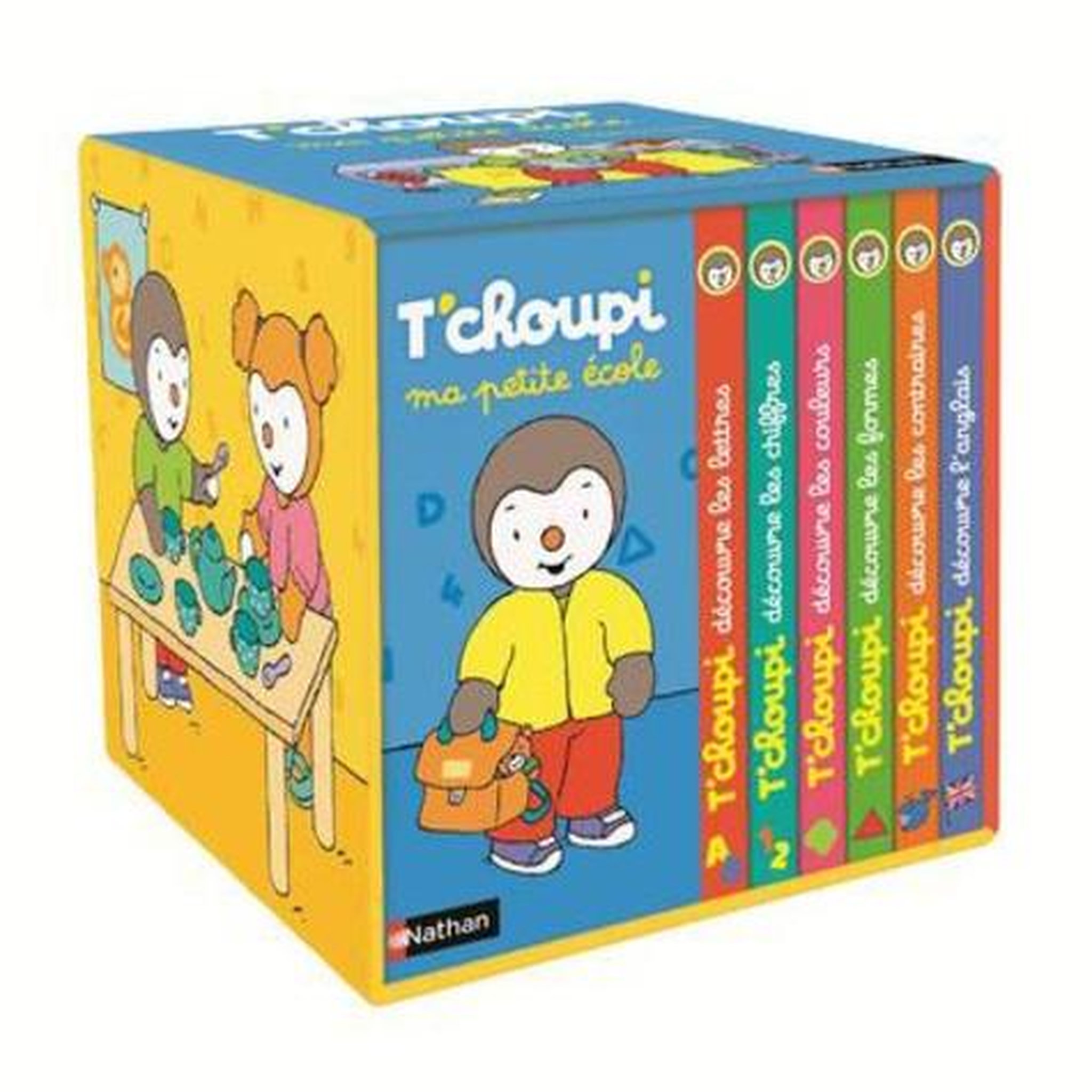 MA PETITE ECOLE T'CHOUPI. CONTIENT 6 LIVRES : T'CHOUPI DECOUVRE LES LETTRES ; T'CHOUPI DECOUVRE LES FORMES ; T'CHOUPI DECOUVRE LES COULEURS ; T'CHOUPI DECOUVRE LES CONTRAIRES ; T'CHOUPI DECOUVRE LES CHIFFRES ; T'CHOUPI DECOUVRE L'ANGLAIS    , Courtin Thie