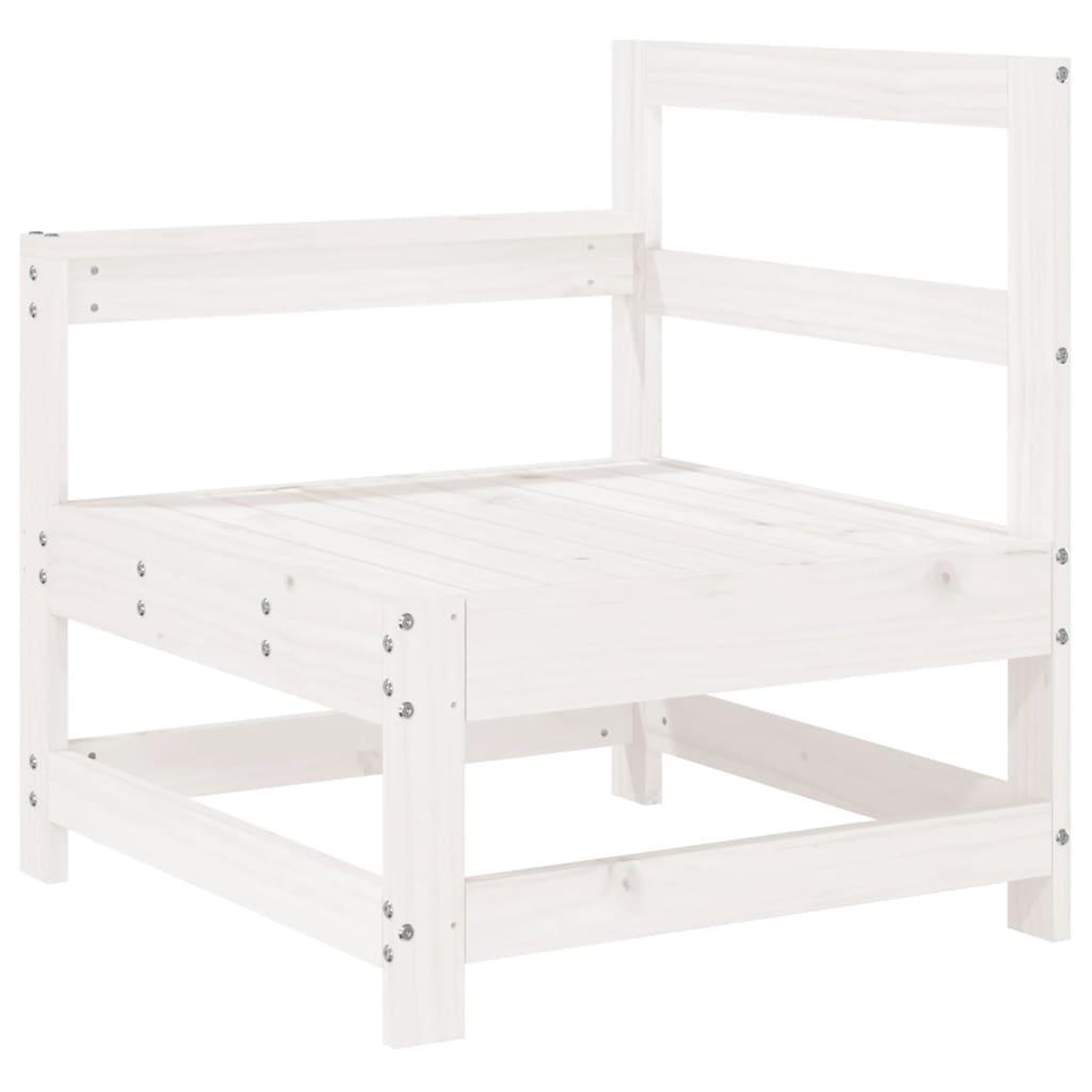 Voir la diapositive 5 : VIDAXL Salon de jardin 4 pcs blanc bois de pin massif