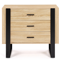 Voir la diapositive 4 : ID MARKET Commode 3 tiroirs PHOENIX 80 cm bois et noir