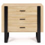 Voir la diapositive 4 : ID MARKET Commode 3 tiroirs PHOENIX 80 cm bois et noir