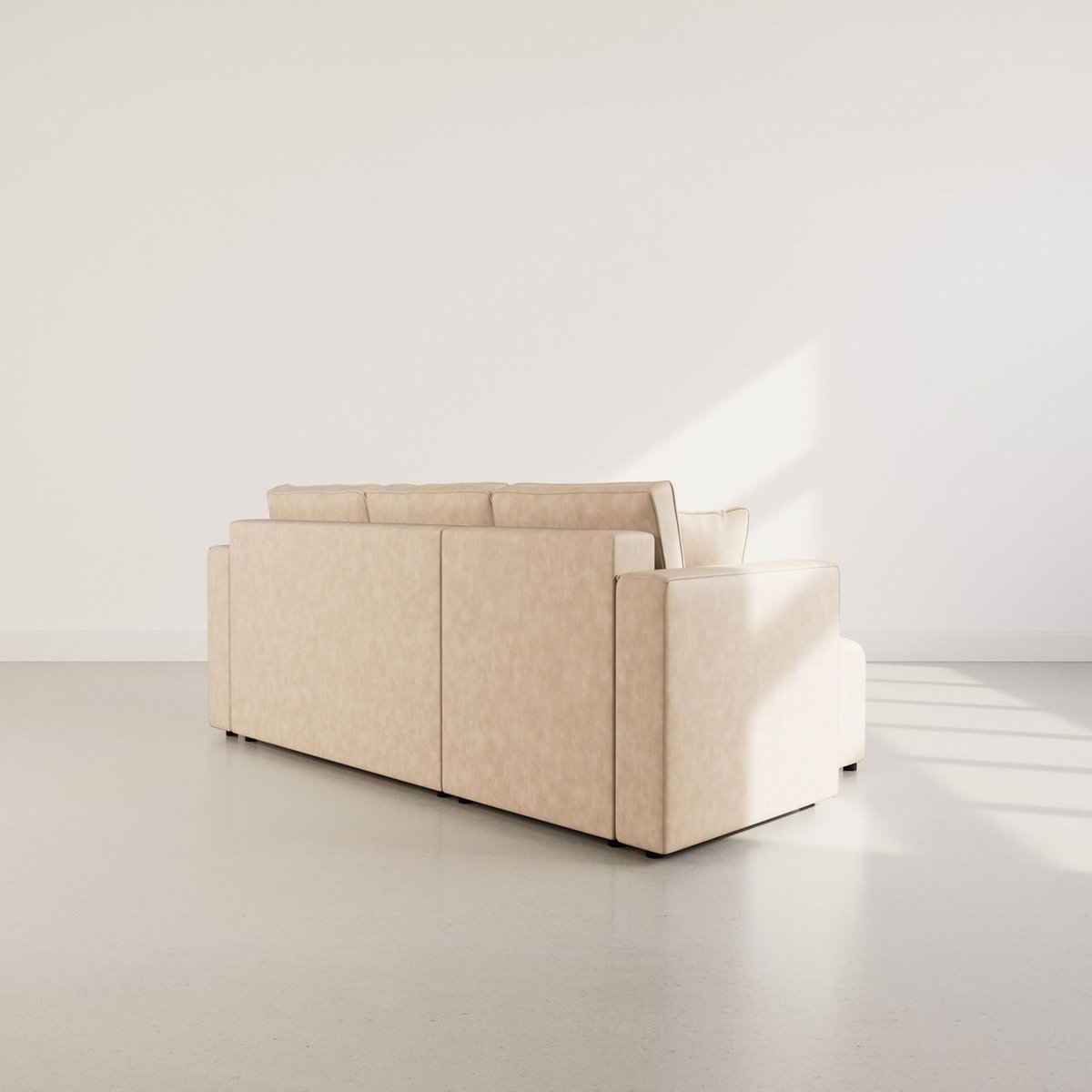 BEST MOBILIER Topaze - canapé d'angle réversible 4 places convertible avec coffre en simili