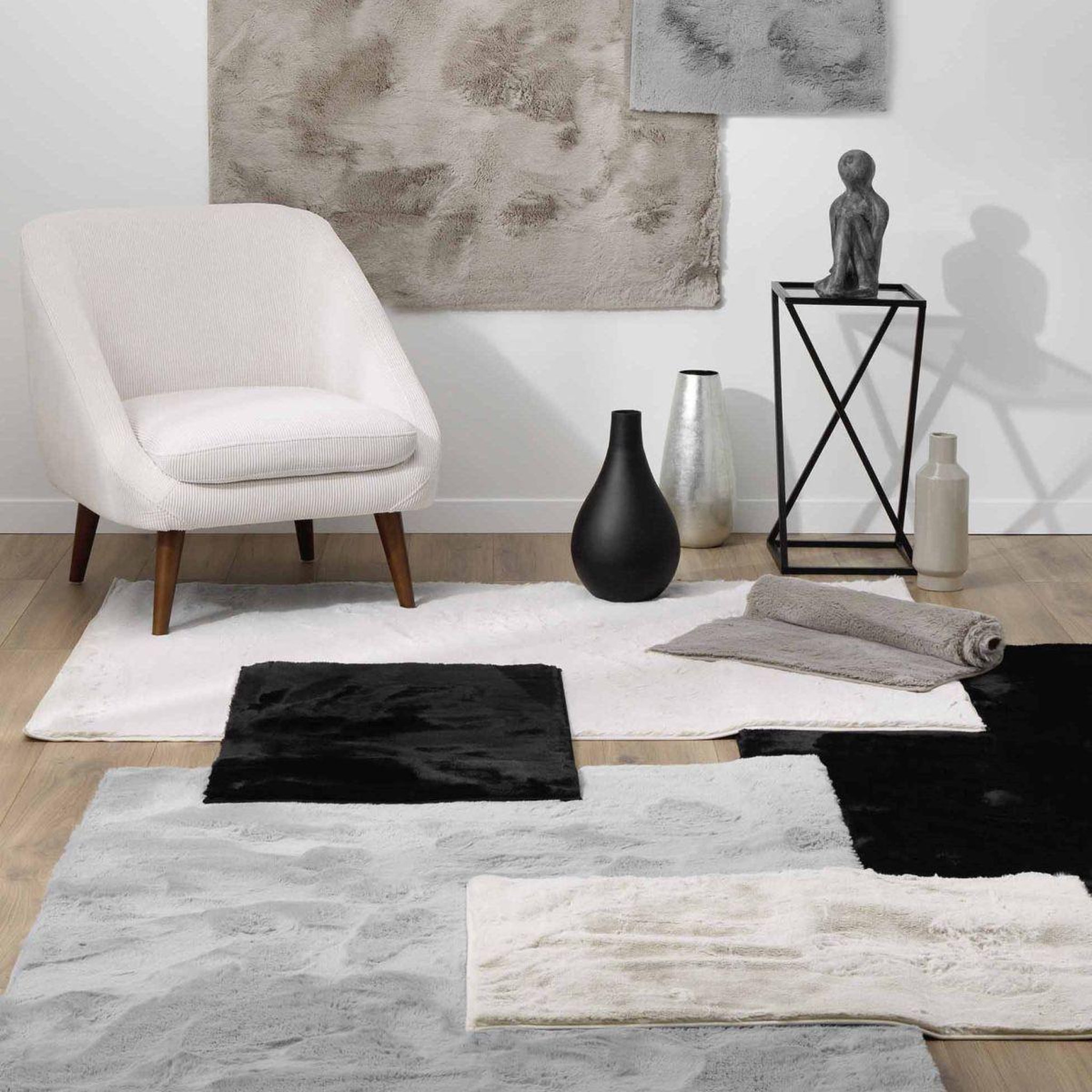 Voir la diapositive 5 : Douceur d'Intérieur Tapis imitation fourrure  feline  120x170cm naturel