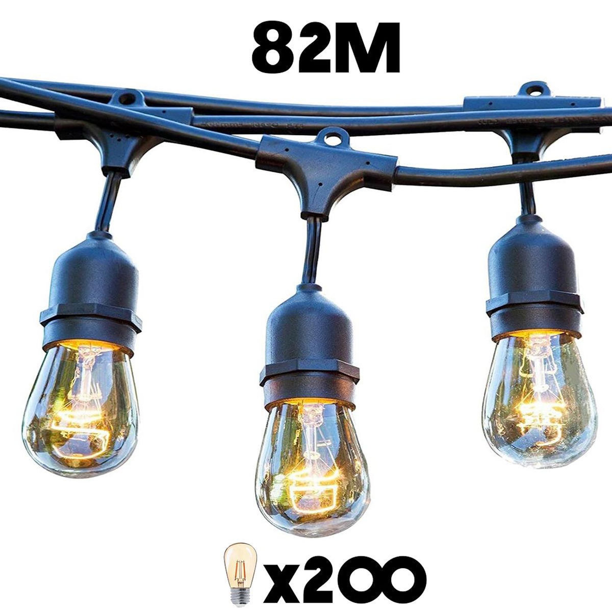 Lumisky Lot de 20 guirlandes MAFY Noir caoutchouc 6M