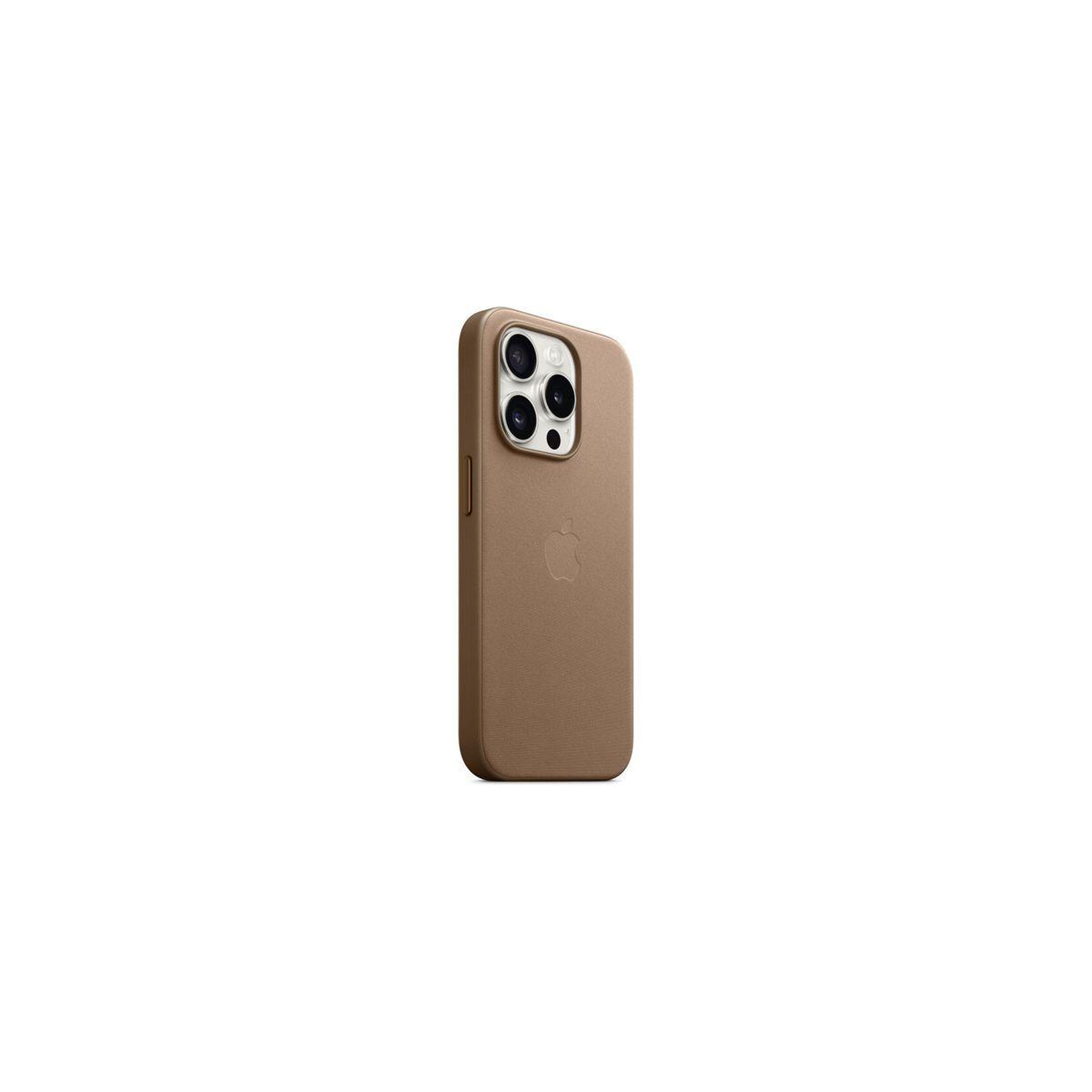 Voir la diapositive 5 : APPLE Coque iPhone 15 Pro MagSafe tissage fin Taupe