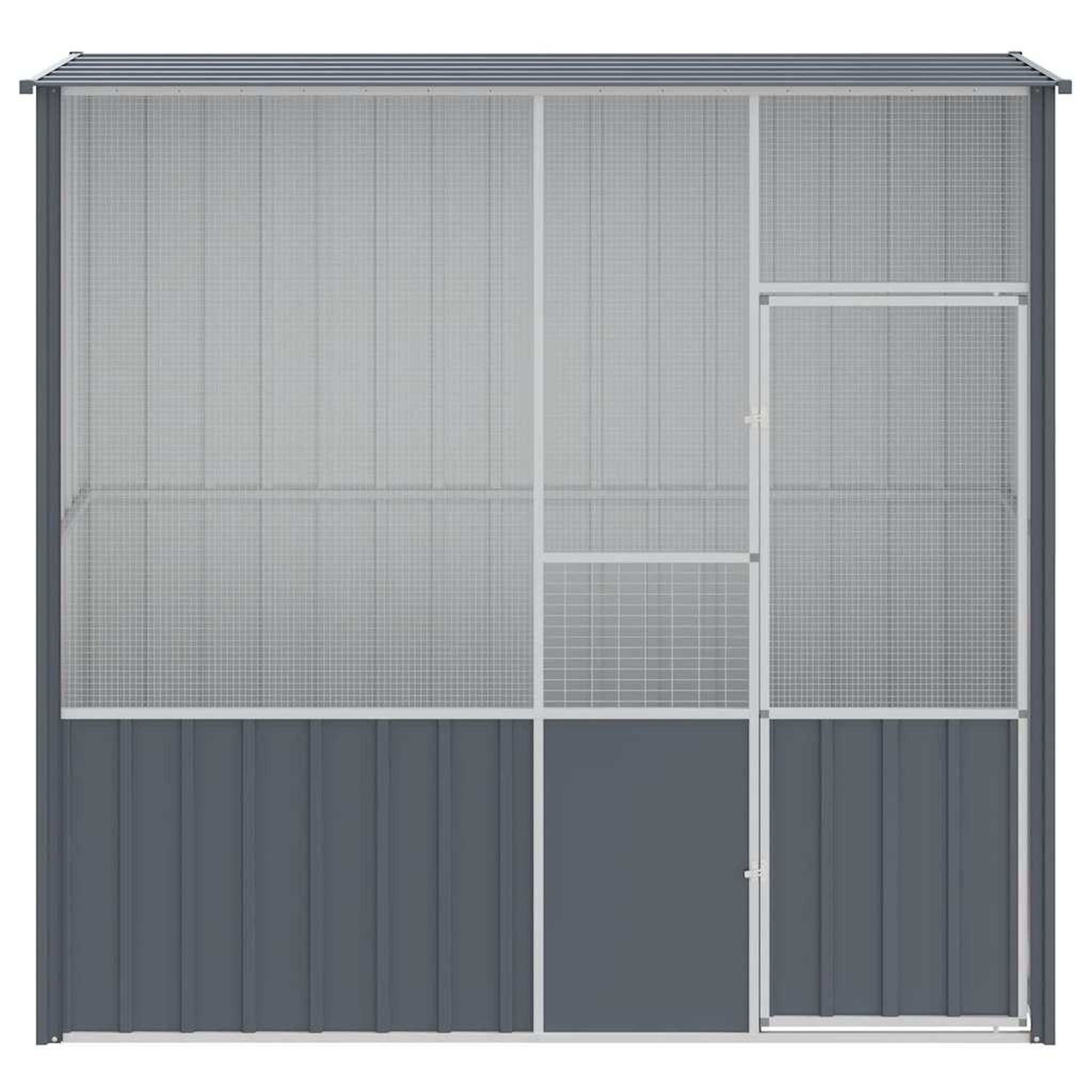 Voir la diapositive 3 : VIDAXL Cage a oiseaux anthracite 215x78x200 cm acier galvanise