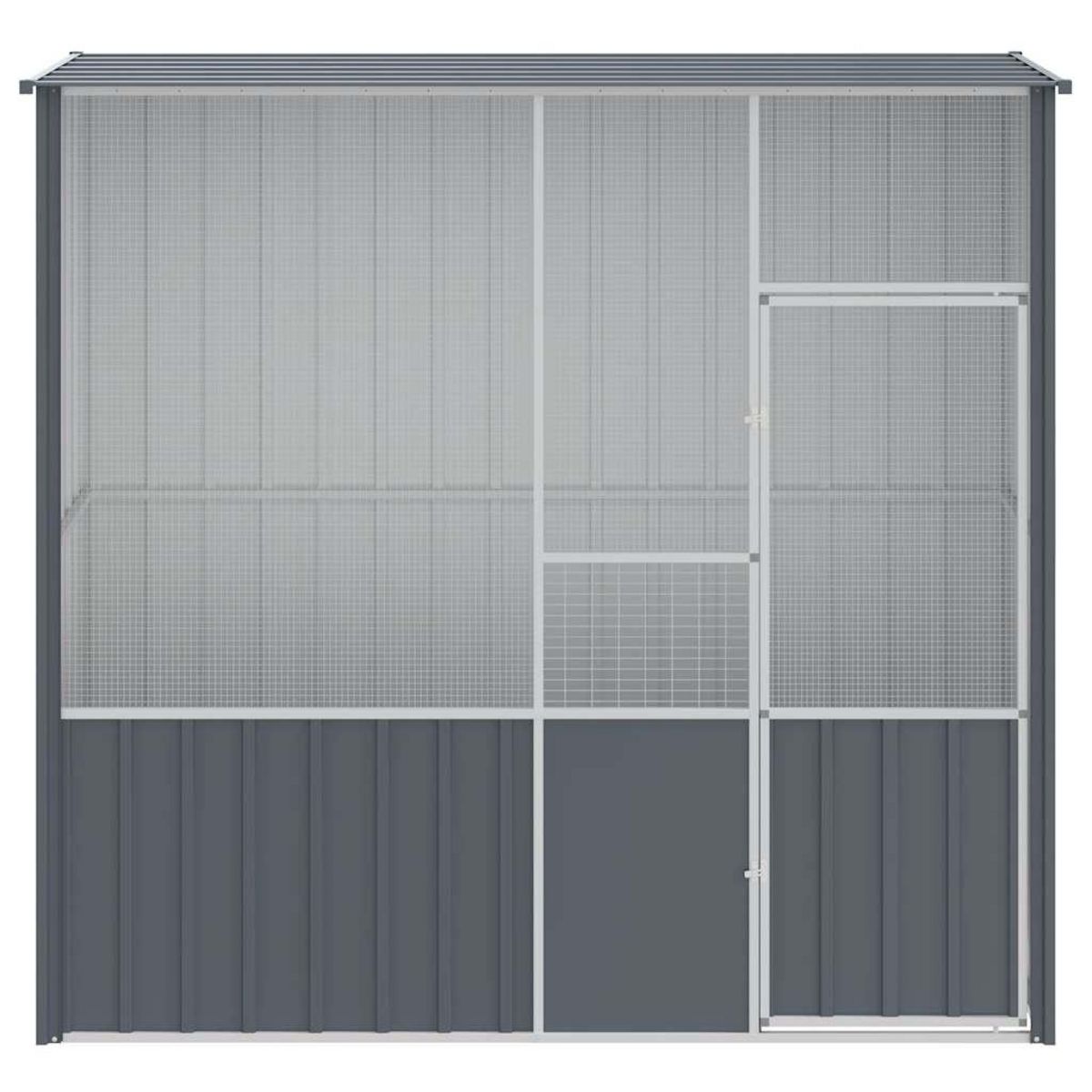 VIDAXL Cage a oiseaux anthracite 215x78x200 cm acier galvanise
