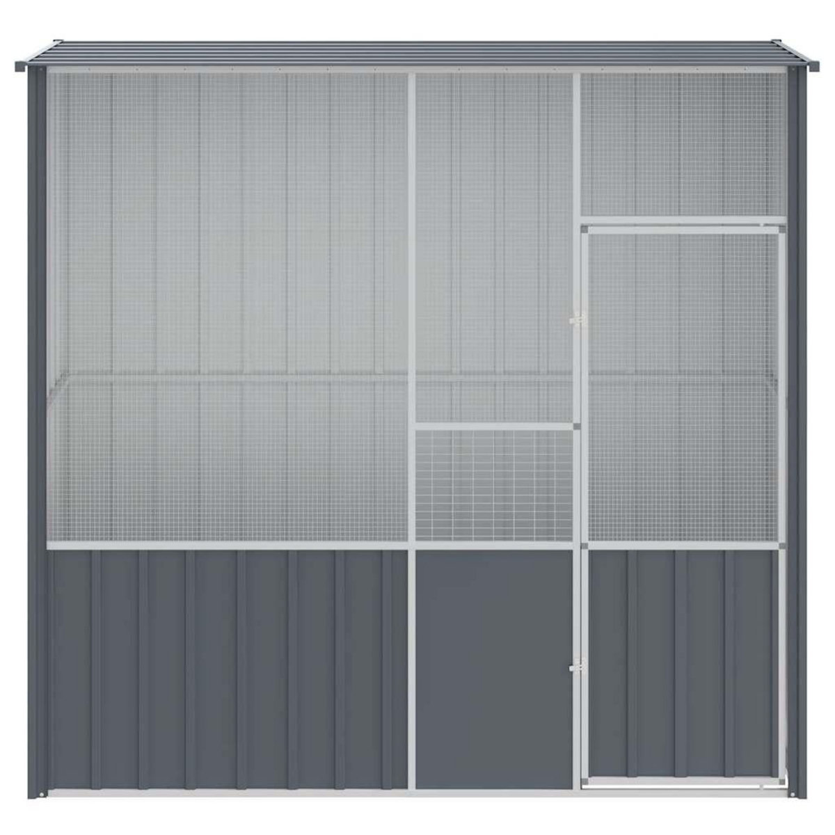 VIDAXL Cage a oiseaux anthracite 215x78x200 cm acier galvanise