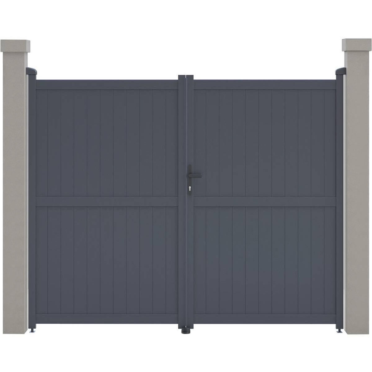 Habitat et Jardin Portail aluminium  Maurice  - 299.5 x 180.9 cm - Gris