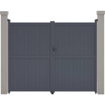 Habitat et Jardin Portail aluminium  Maurice  - 299.5 x 180.9 cm - Gris