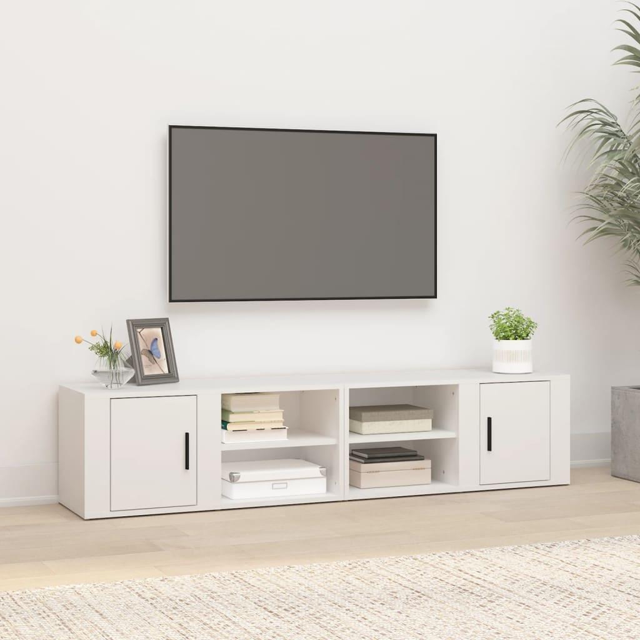 Voir la diapositive 1 : VIDAXL Meubles TV 2 pcs Blanc 80x31,5x36 cm Bois d'ingenierie