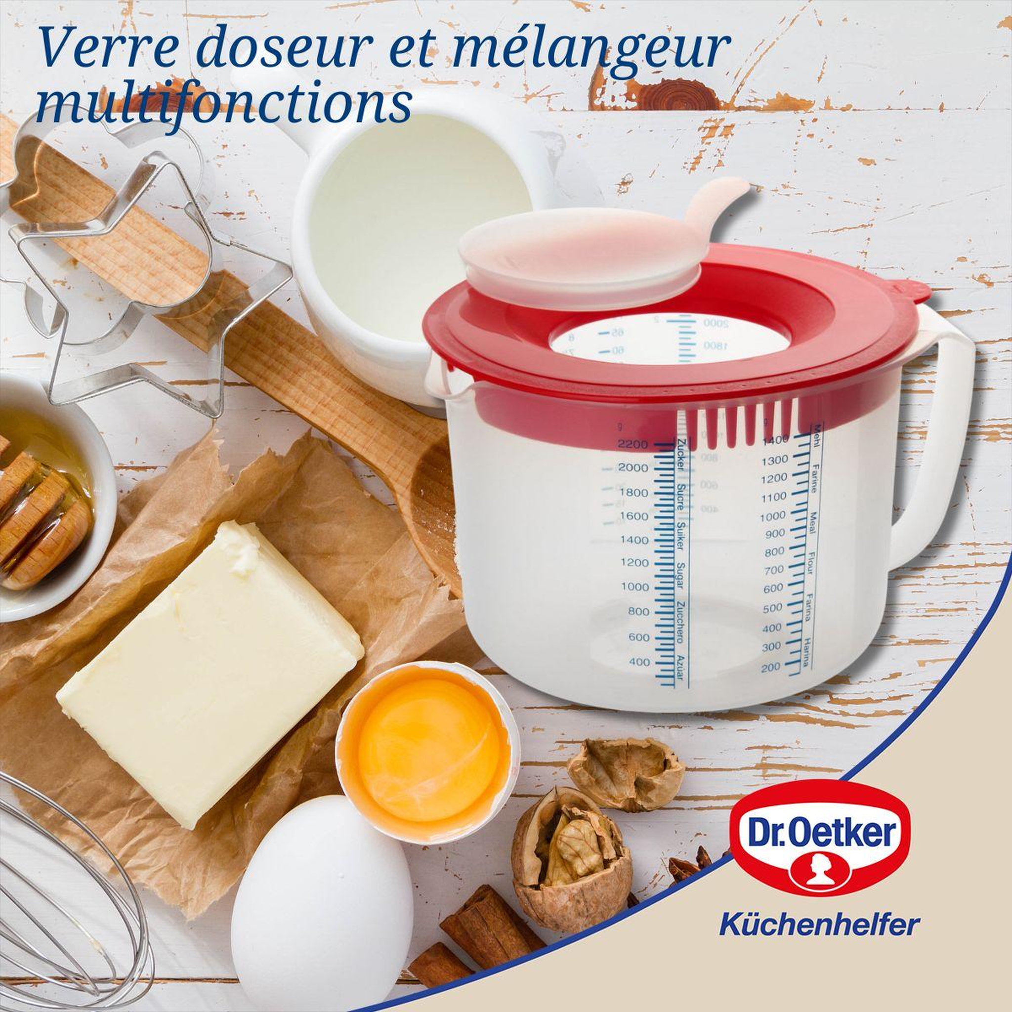 Voir la diapositive 3 : DR.OETKER Verre doseur 2,2 litres dr.oetker baker edition