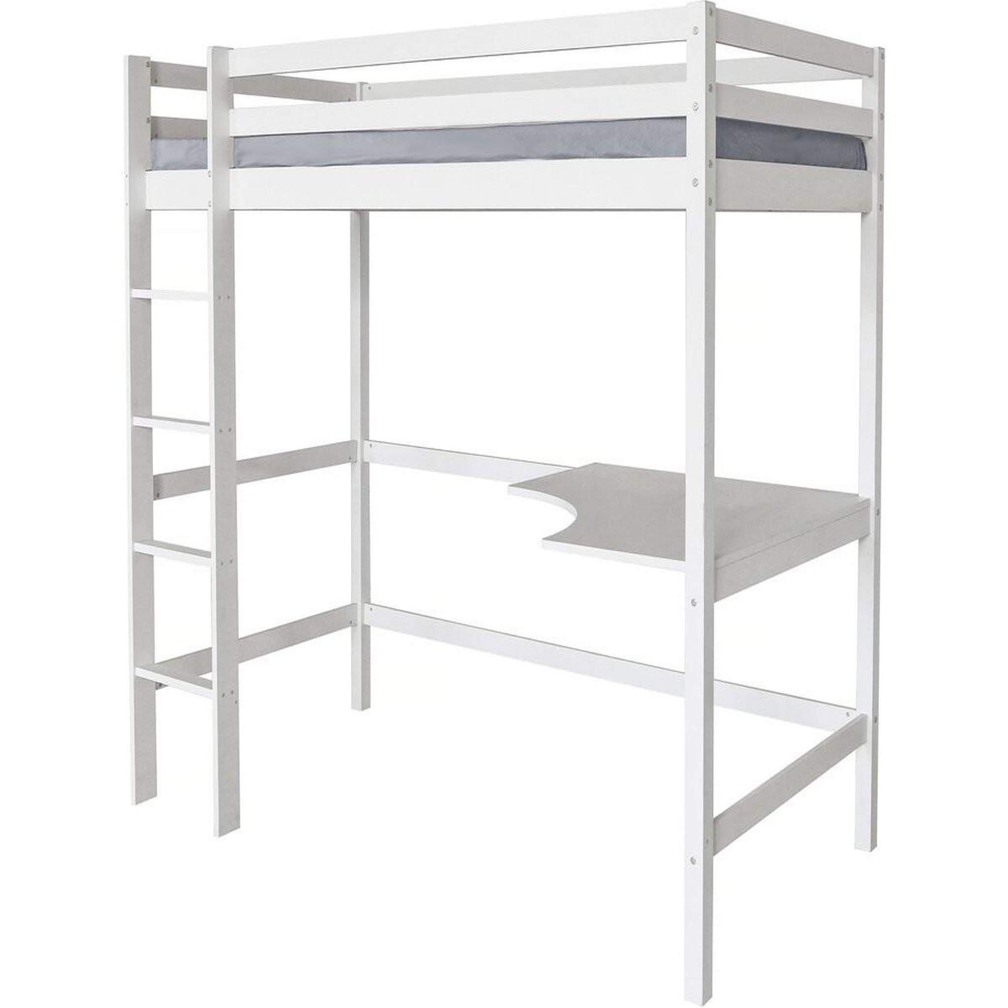 Habitat et Jardin Lit enfant mezzanine avec bureau  angéla  90 x 190 cm - blanc