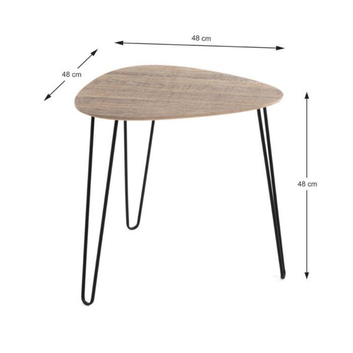 Paris Prix Table d'Appoint Design  Rodry  48cm Chêne & Noir