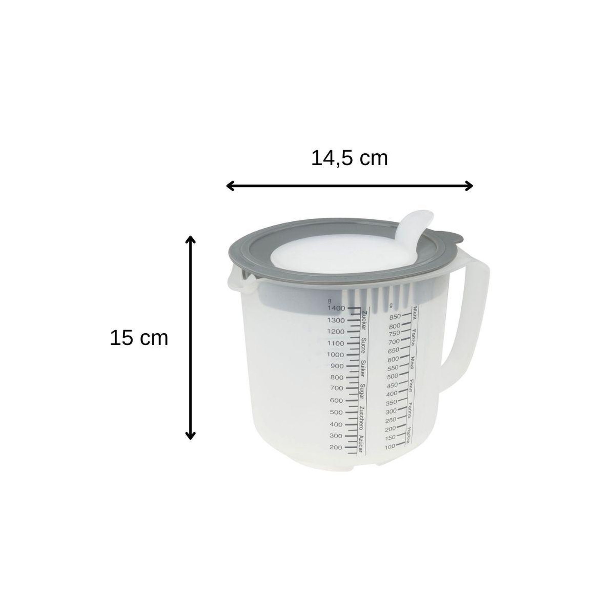 Voir la diapositive 3 : DR.OETKER Verre mélangeur et doseur en plastique de 1,4 litre dr.oetker