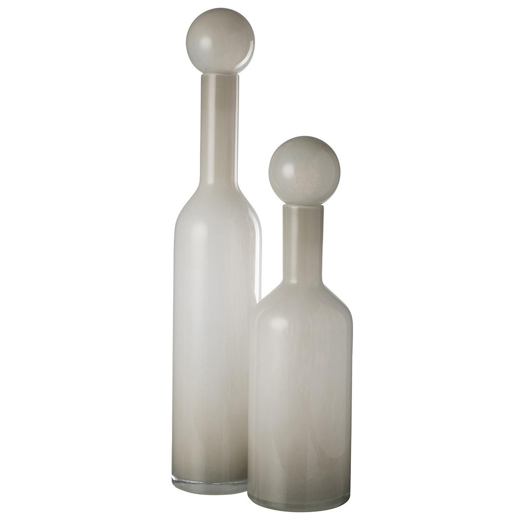 Voir la diapositive 3 : J-LINE Vase bouteille bouchon en verre  doyle  75cm gris