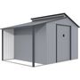 Voir la diapositive 1 : Habitat et Jardin Abri de jardin métal avec pergola  Madras  - 9.12 m² - 355 x 257 x 237 cm - Gris