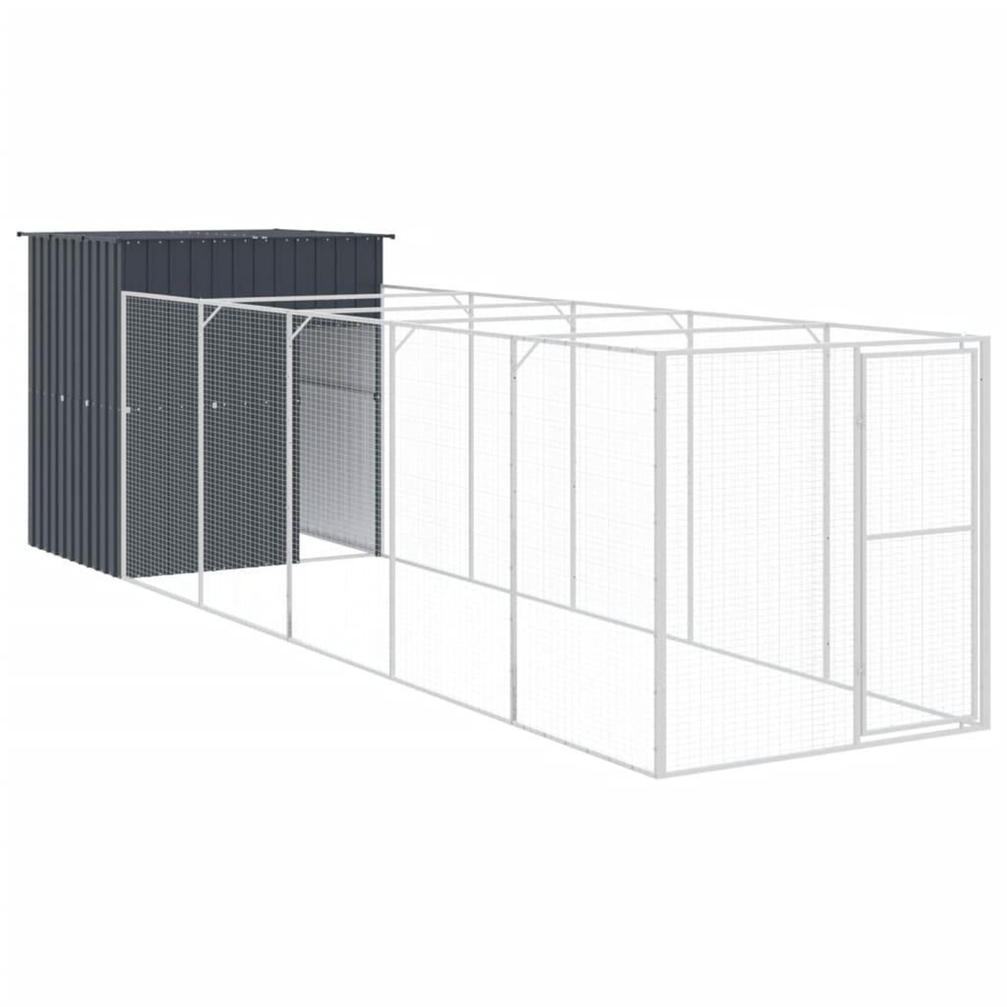 Voir la diapositive 2 : VIDAXL Niche pour chien avec cour anthracite 165x659x181 cm
