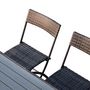 Voir la diapositive 5 : OUTSUNNY Ensemble salon de jardin 6 personnes grande table rectangulaire pliable + 6 chaises pliantes métal résine tressée PS chocolat