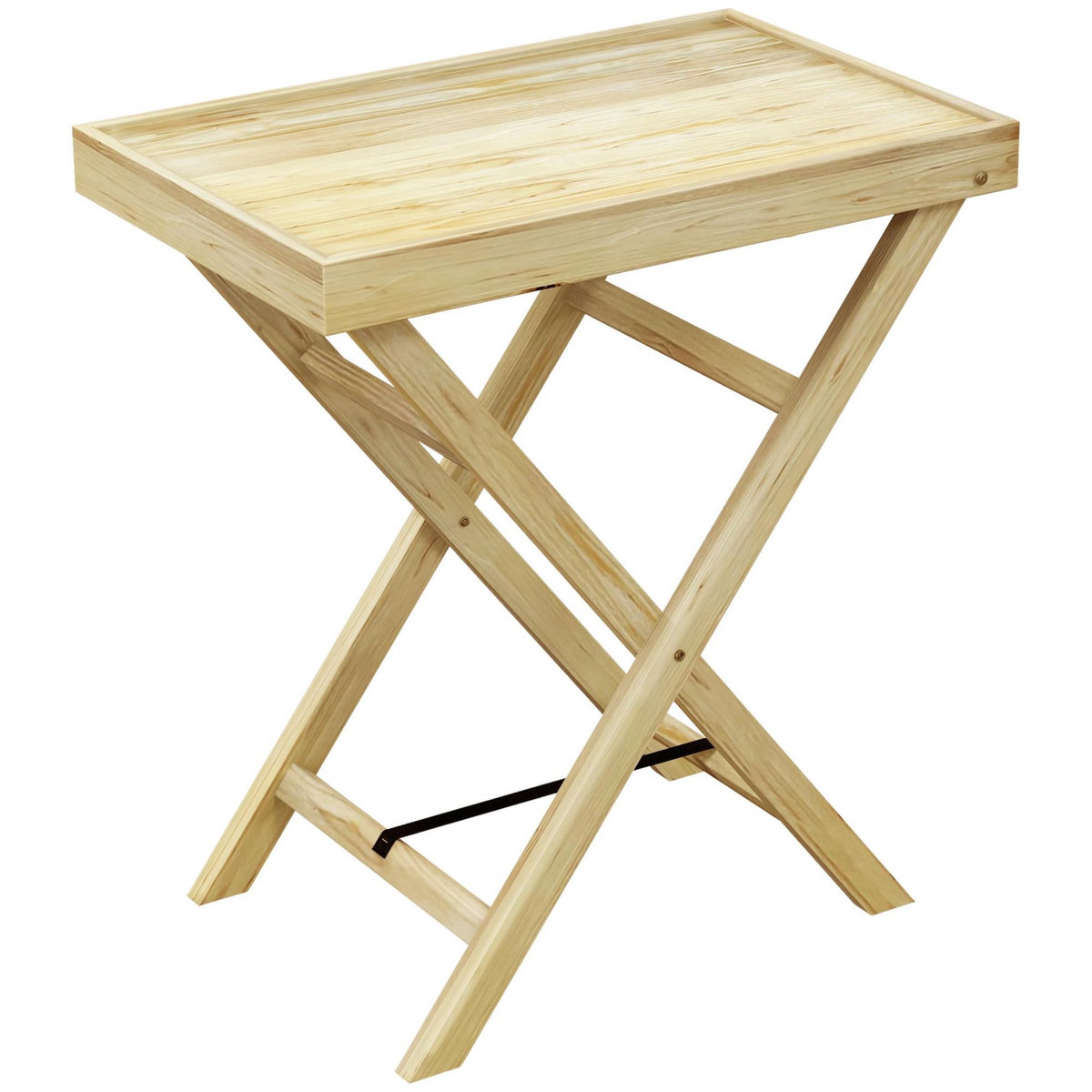 OUTSUNNY Table de jardin style naturel cosy - dim. 68L x 44l x 75H cm - bois sapin verni