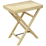 OUTSUNNY Table de jardin style naturel cosy - dim. 68L x 44l x 75H cm - bois sapin verni