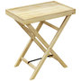 Voir la diapositive 1 : OUTSUNNY Table de jardin style naturel cosy - dim. 68L x 44l x 75H cm - bois sapin verni