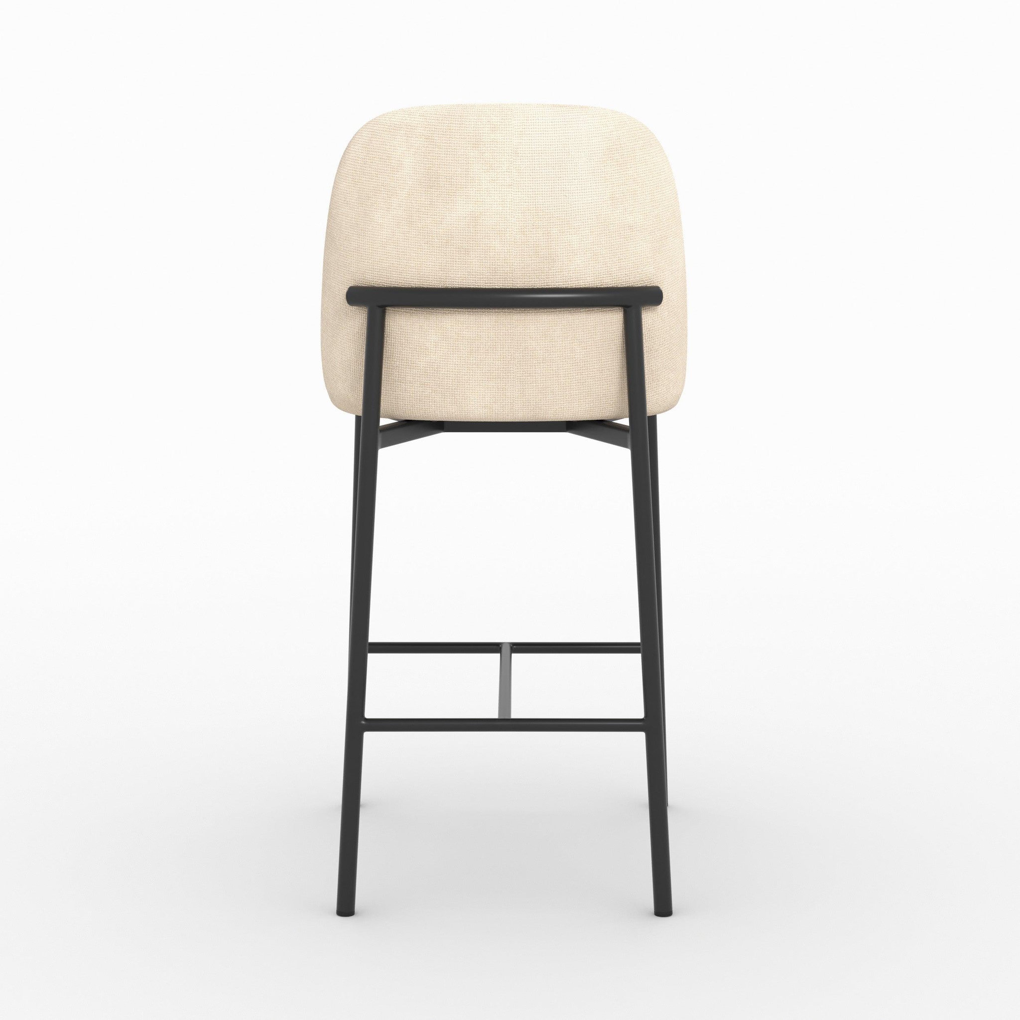 Voir la diapositive 6 : MAISON PAVANE Lot de 2 chaises pour îlot central 67 cm en tissu beige-noah
