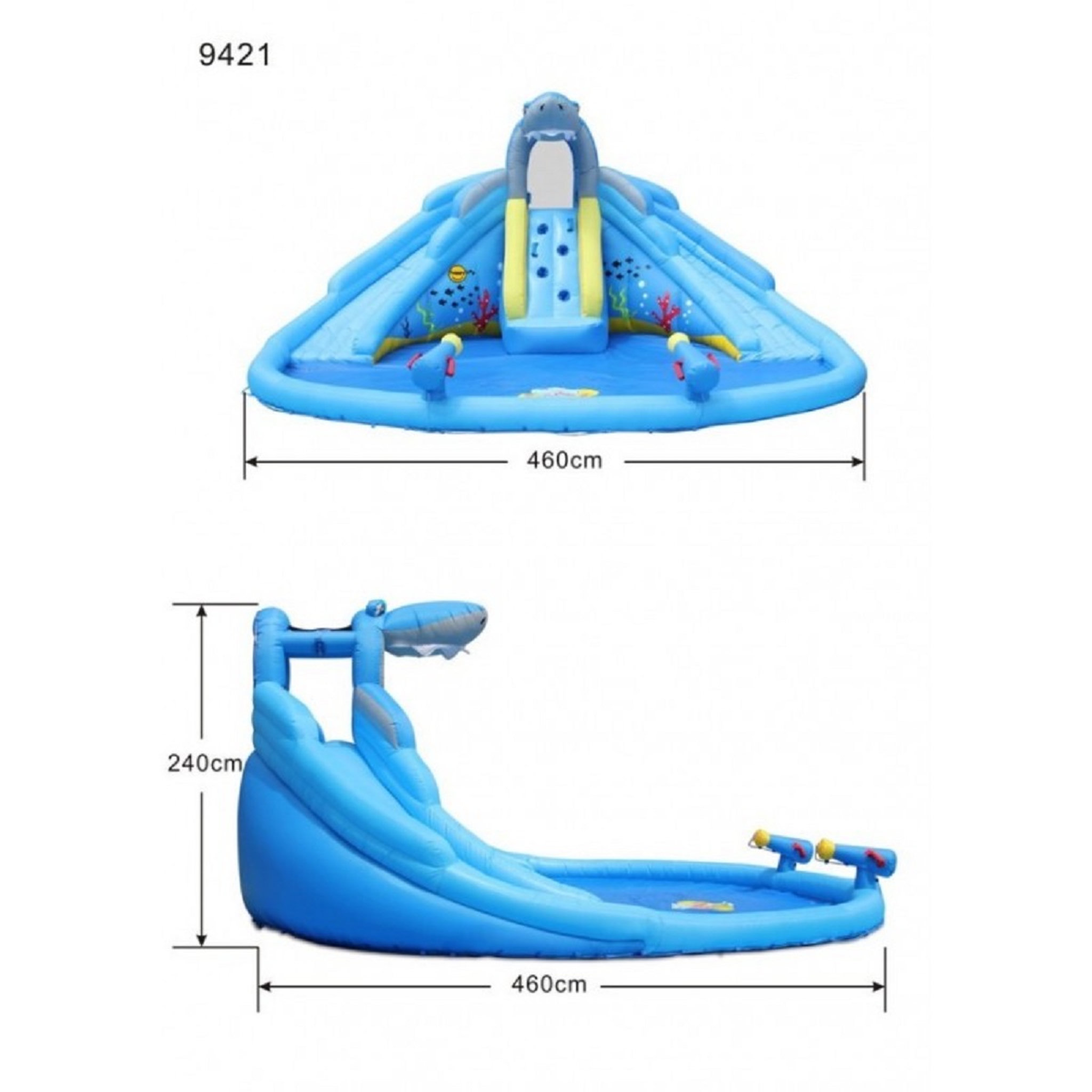 Voir la diapositive 3 : HAPPY HOP Aire de jeux gonflable requin piscine
