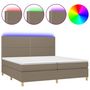Voir la diapositive 2 : VIDAXL Sommier a lattes de lit et matelas et LED Taupe 200x200cm Tissu