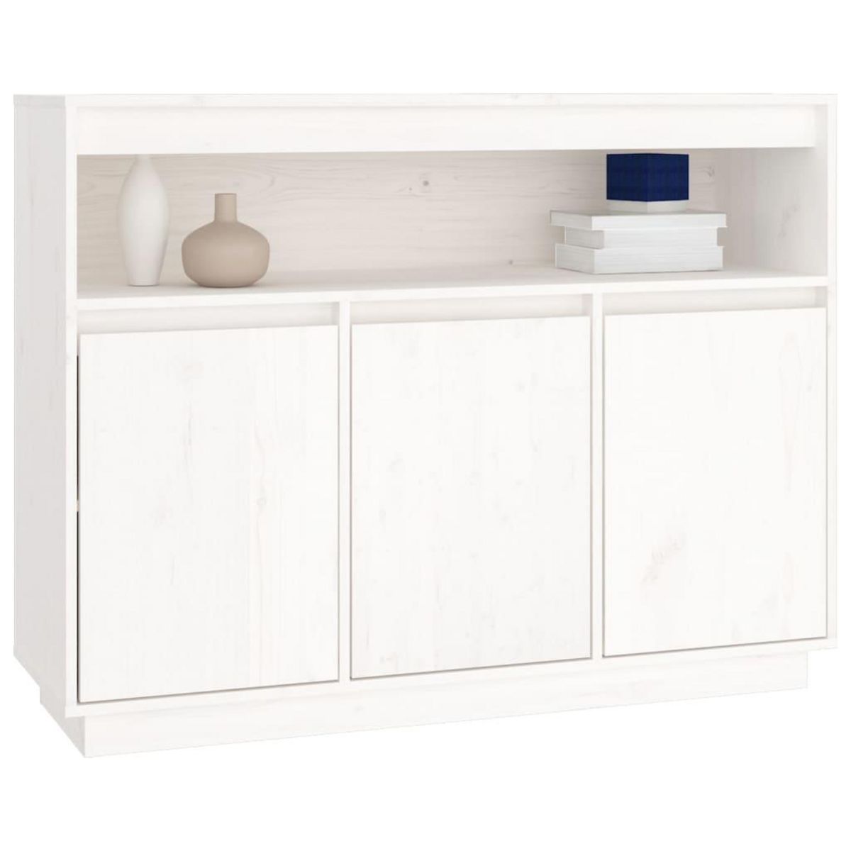 VIDAXL Buffet Blanc 104,5x34x80 cm Bois massif de pin