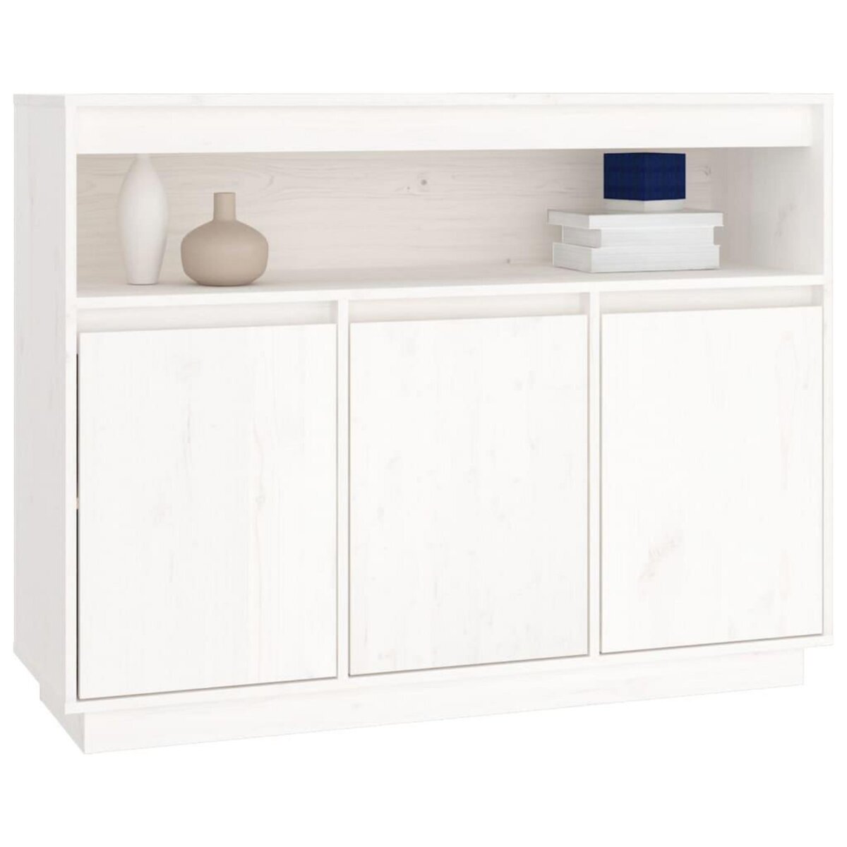 VIDAXL Buffet Blanc 104,5x34x80 cm Bois massif de pin