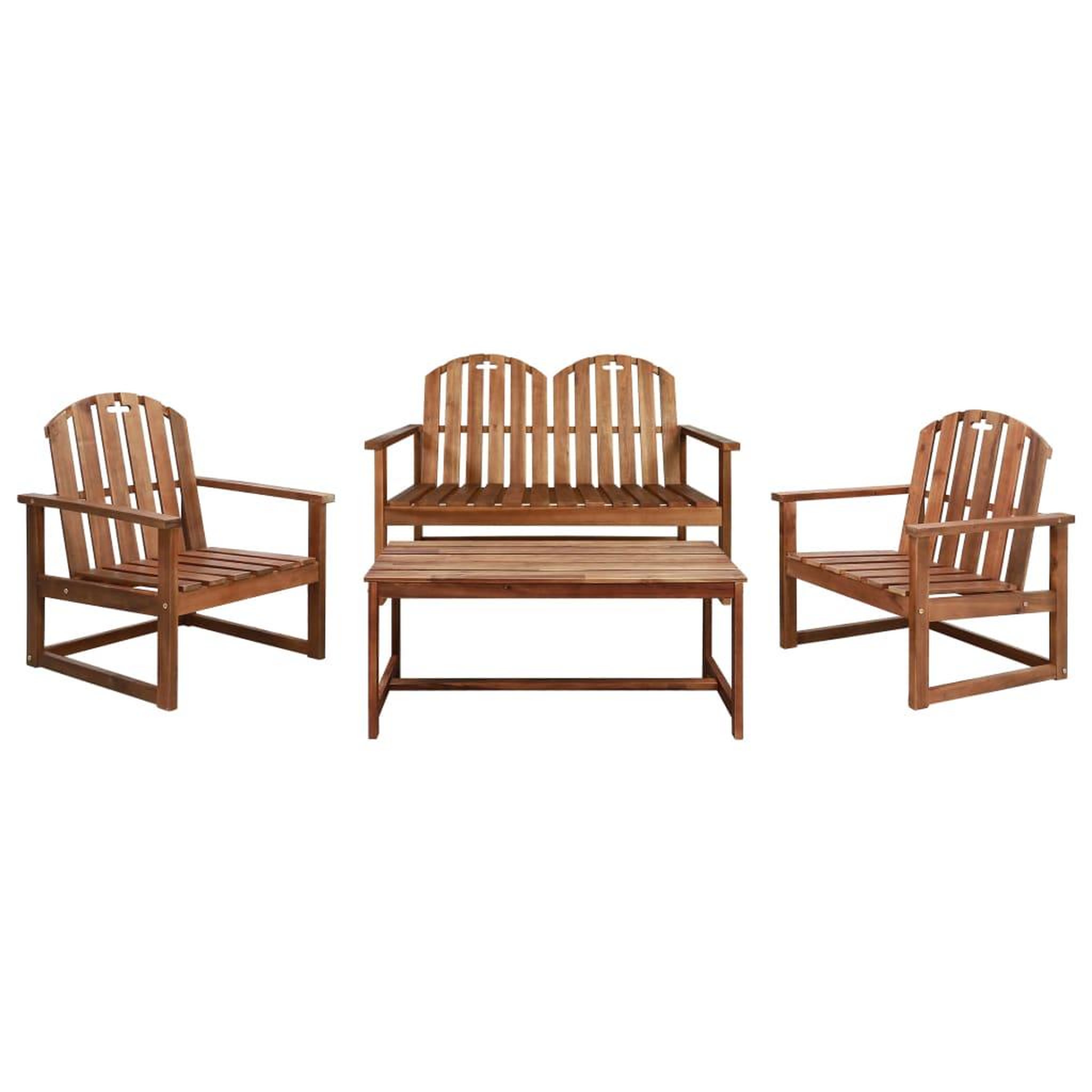 Voir la diapositive 1 : VIDAXL Salon de jardin 4 pcs bois d'acacia solide