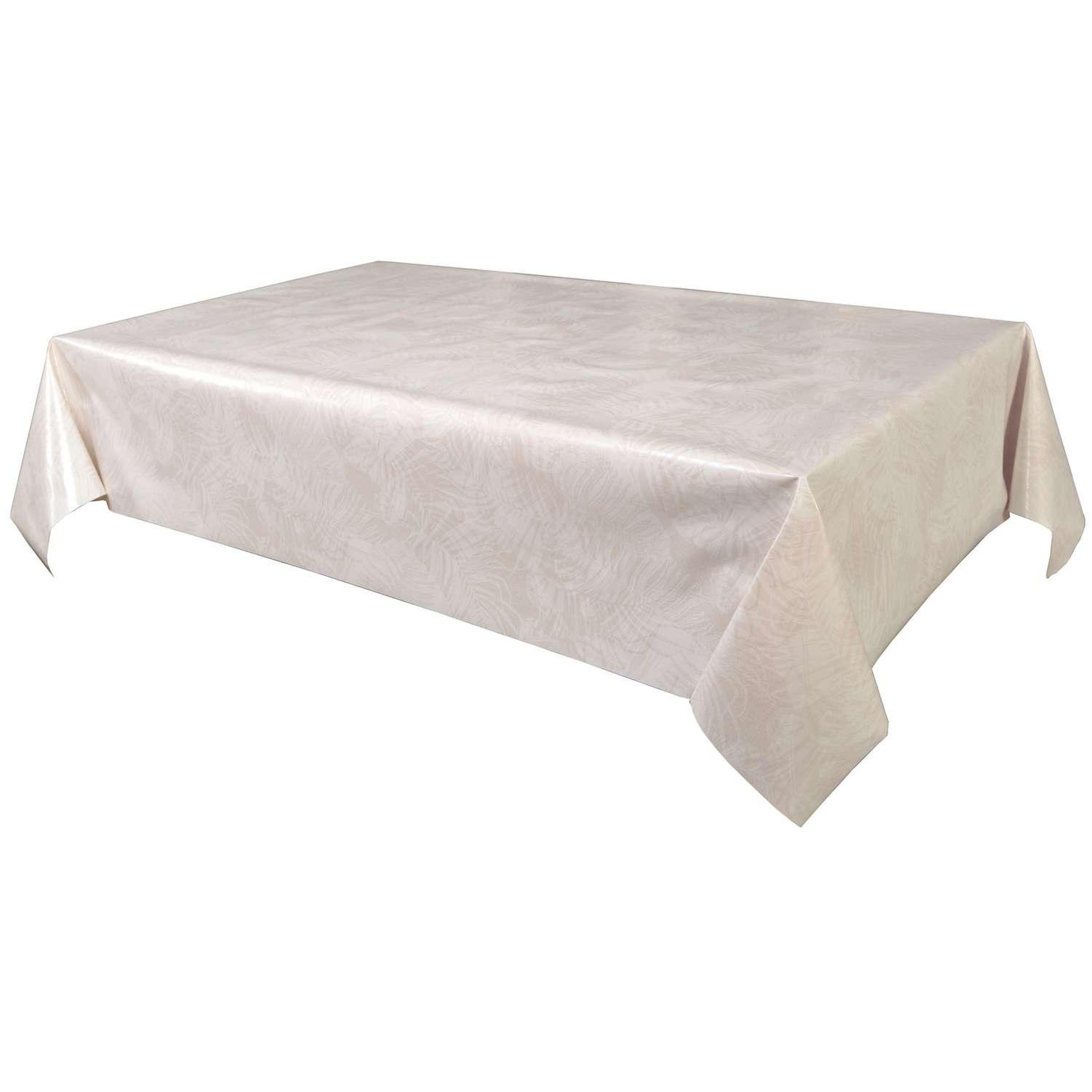 HABITABLE Nappe en toile cirée rectangulaire Vitali - 140 x 250 cm - Beige nacré
