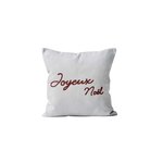 SOLEIL D'OCRE Coussin fantaisie pur coton 45x45 cm JOYEUX NOEL, par Soleil d'Ocre