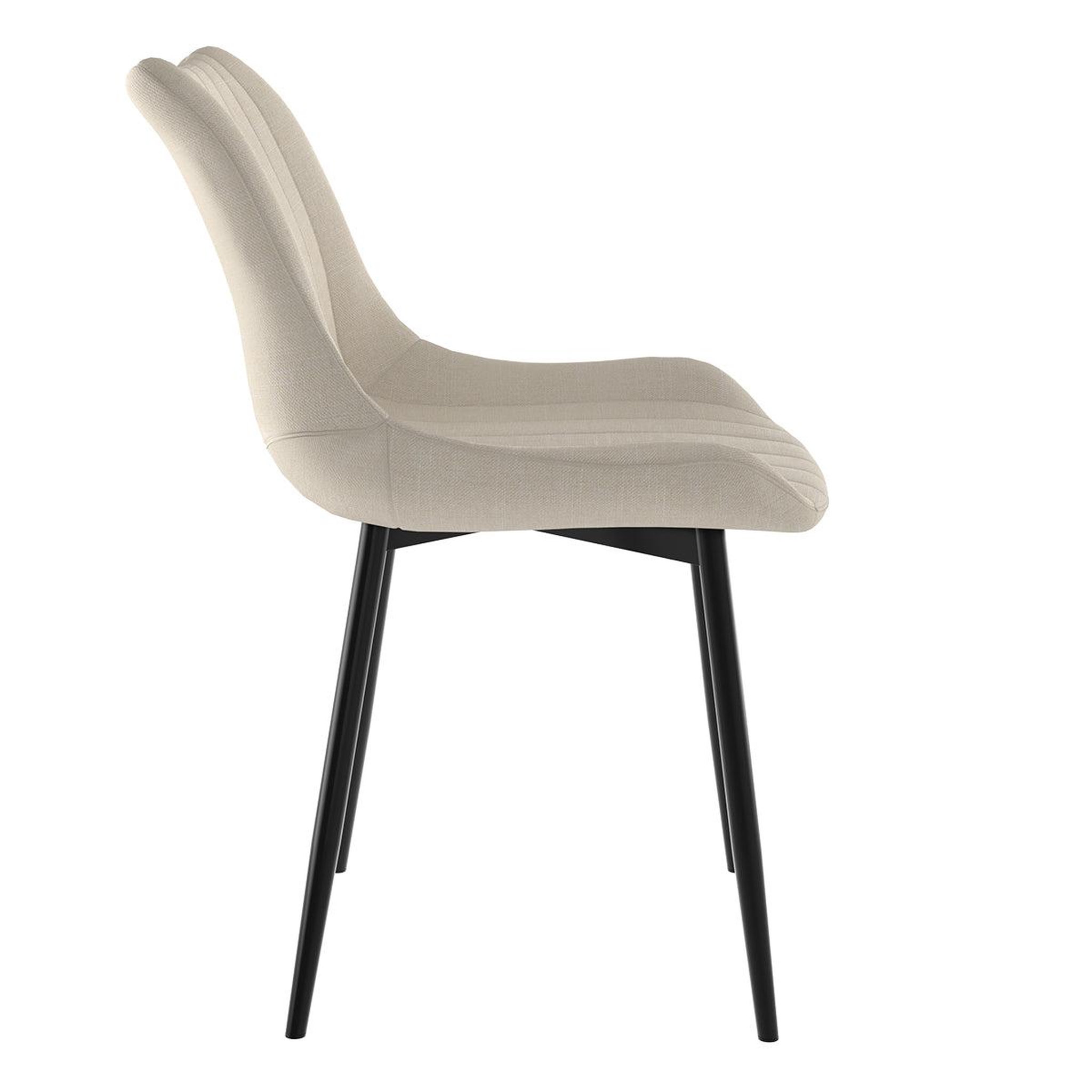 Voir la diapositive 6 : MAISON PAVANE Lot de 2 chaises en tissu beige et métal noir-killi