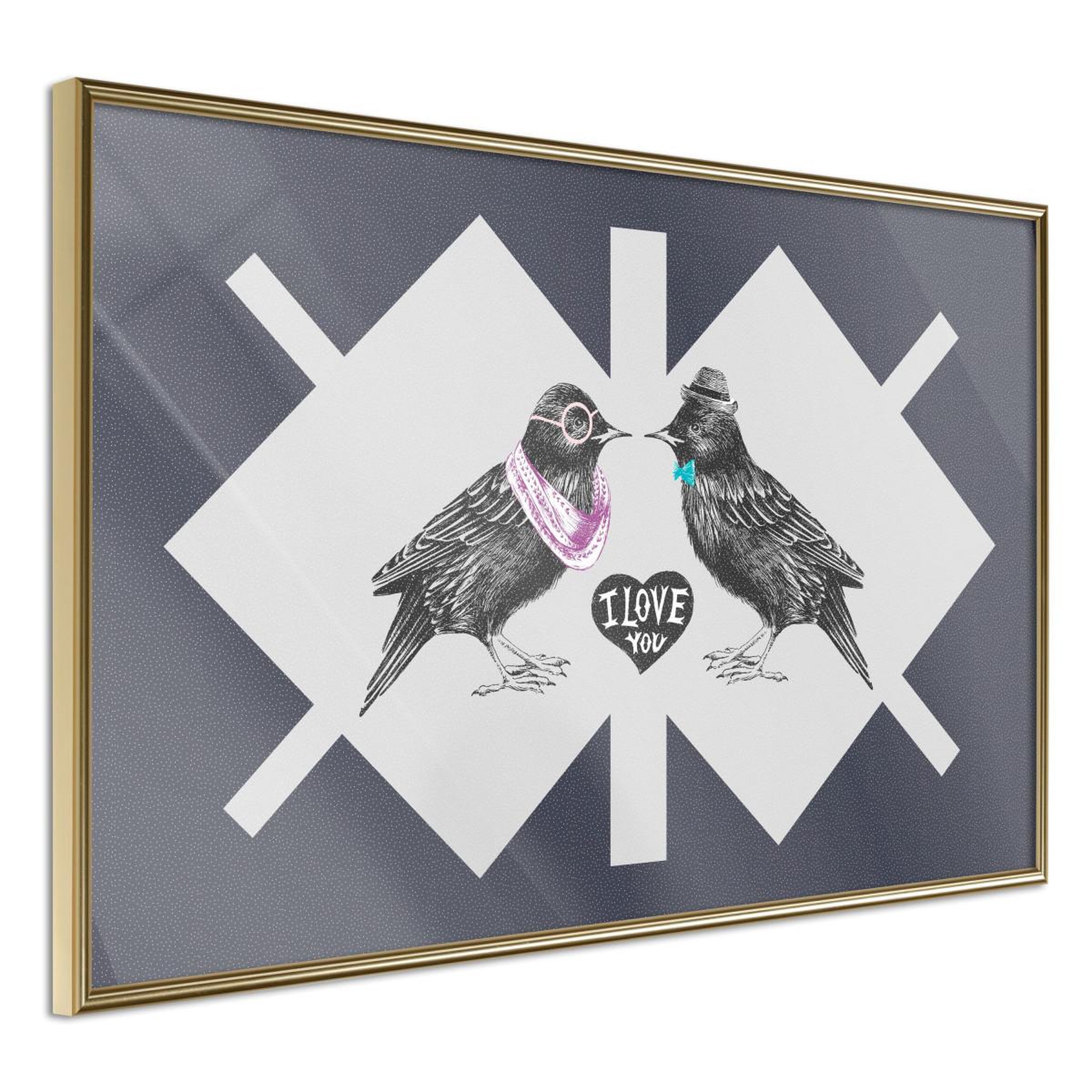 Voir la diapositive 1 : Paris Prix Affiche Murale Encadrée  Bird Love
