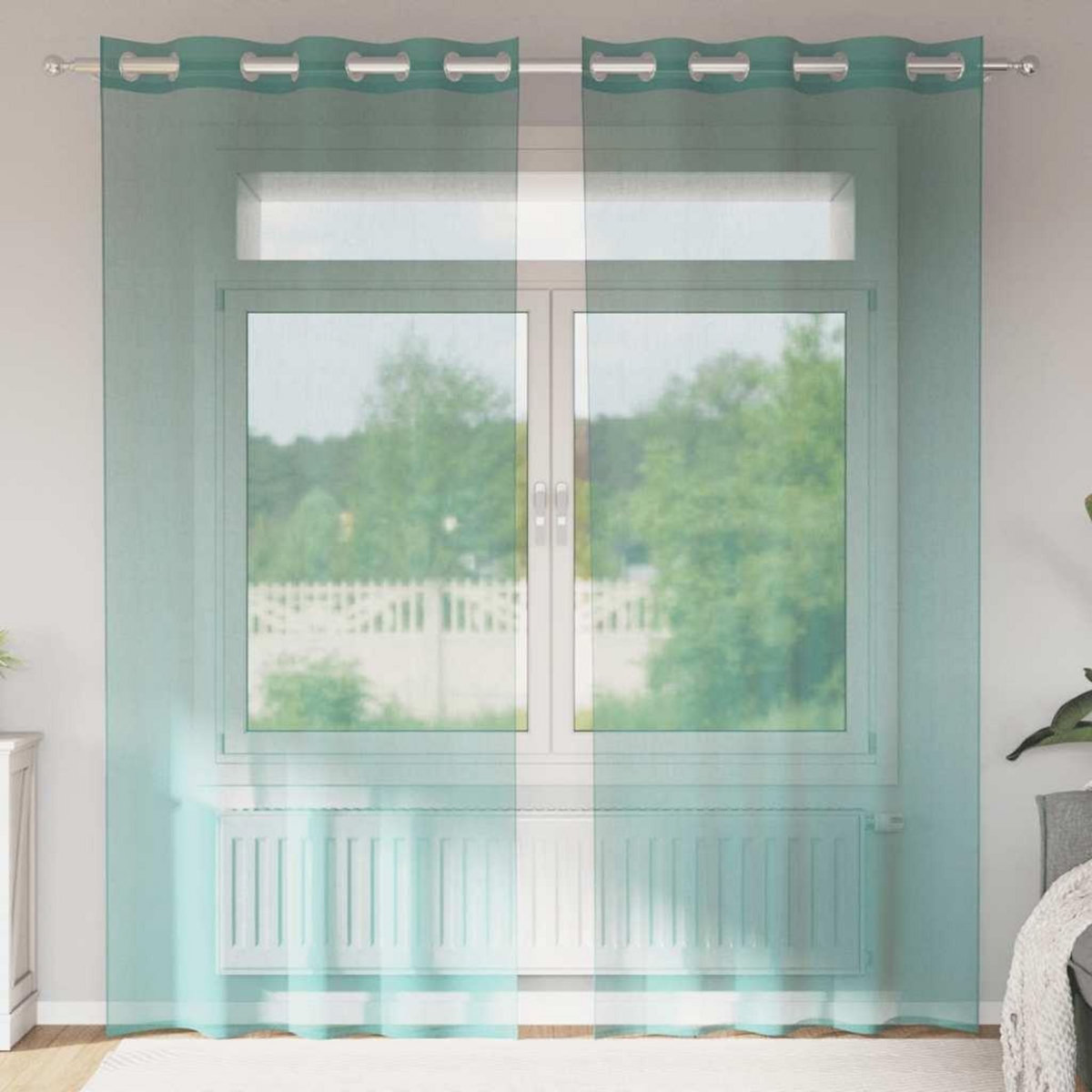 VIDAXL Rideaux en voile avec œillets 2 pcs turquoise