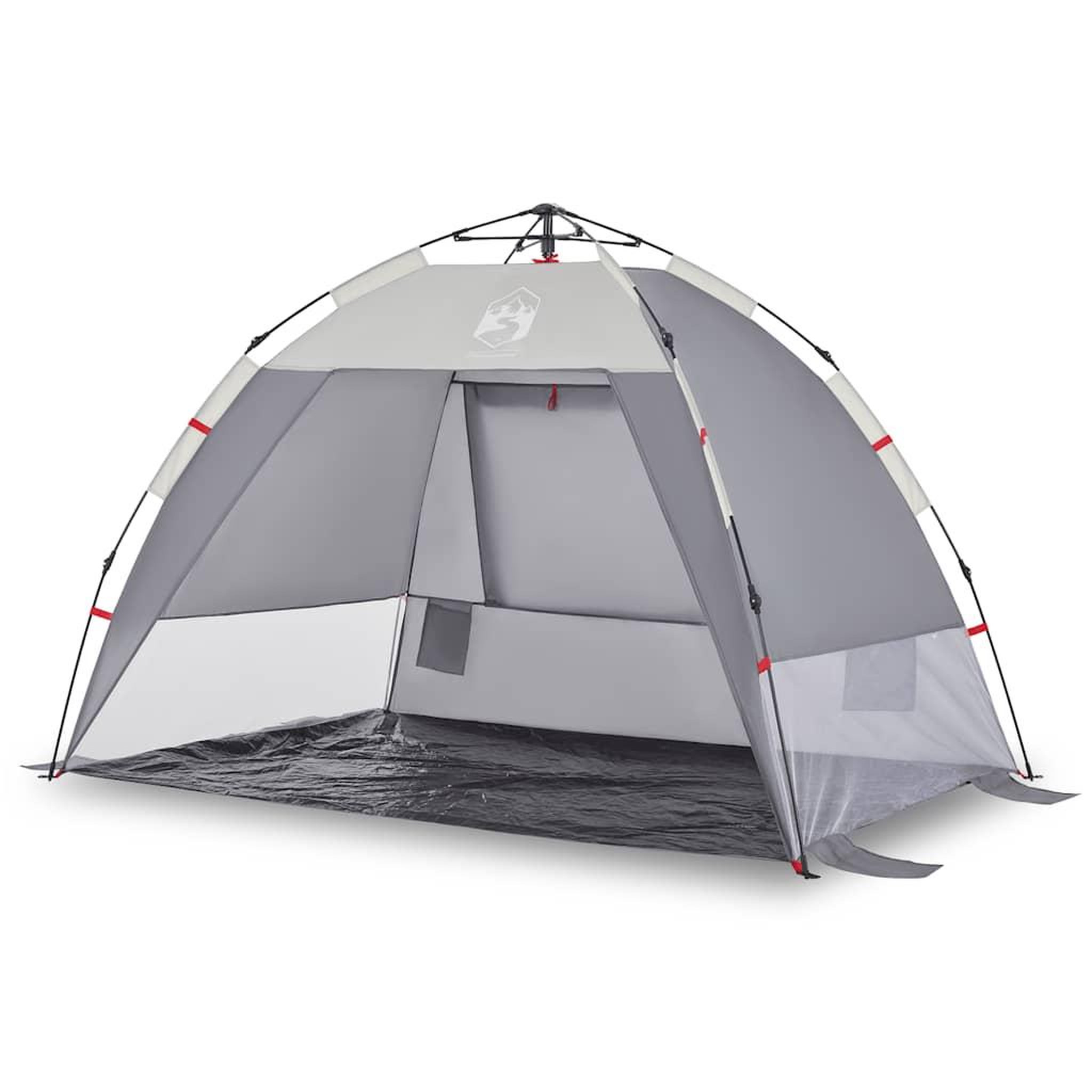 Voir la diapositive 2 : VIDAXL Tente de plage 2 personnes gris liberation rapide impermeable