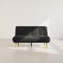 Voir la diapositive 2 : BEST MOBILIER Soan - banquette 2 places convertible clic-clac en velours texturé