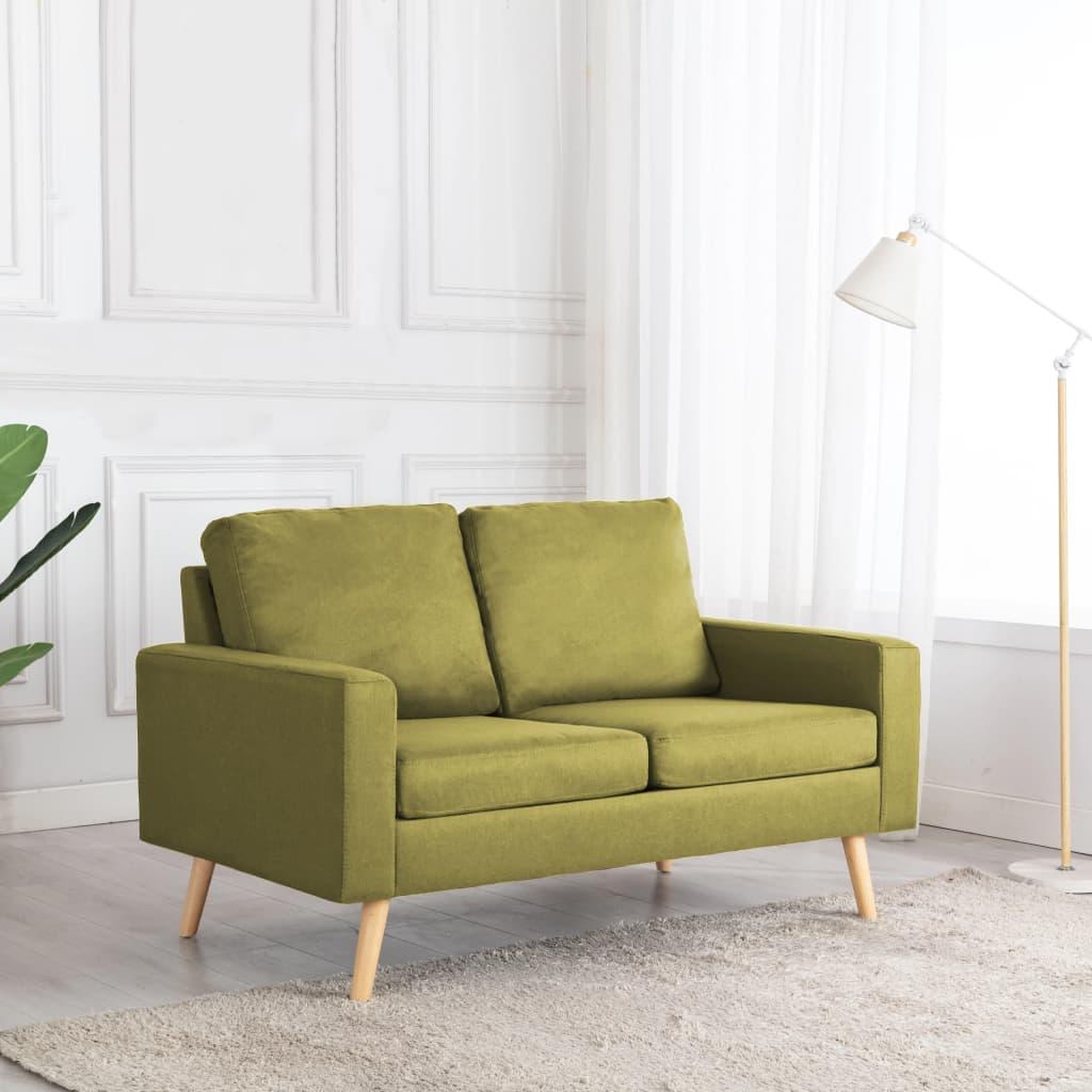 Voir la diapositive 1 : VIDAXL Canape a 2 places Vert Tissu