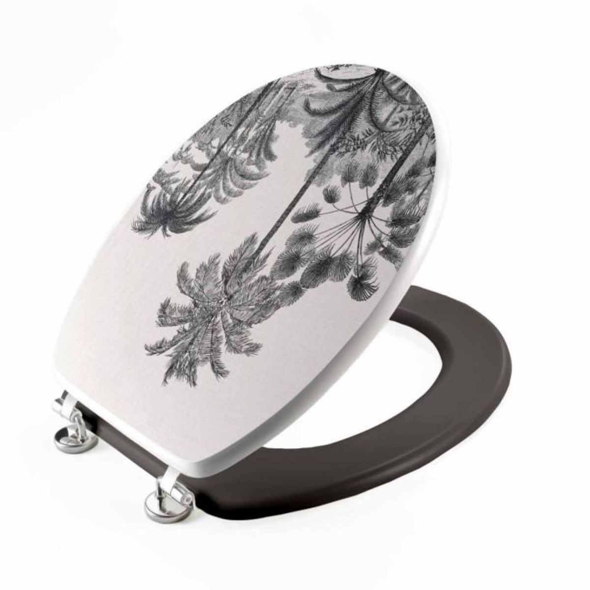 Paris Prix Abattant WC Imprimé Palmier  Cocoty  45cm Noir