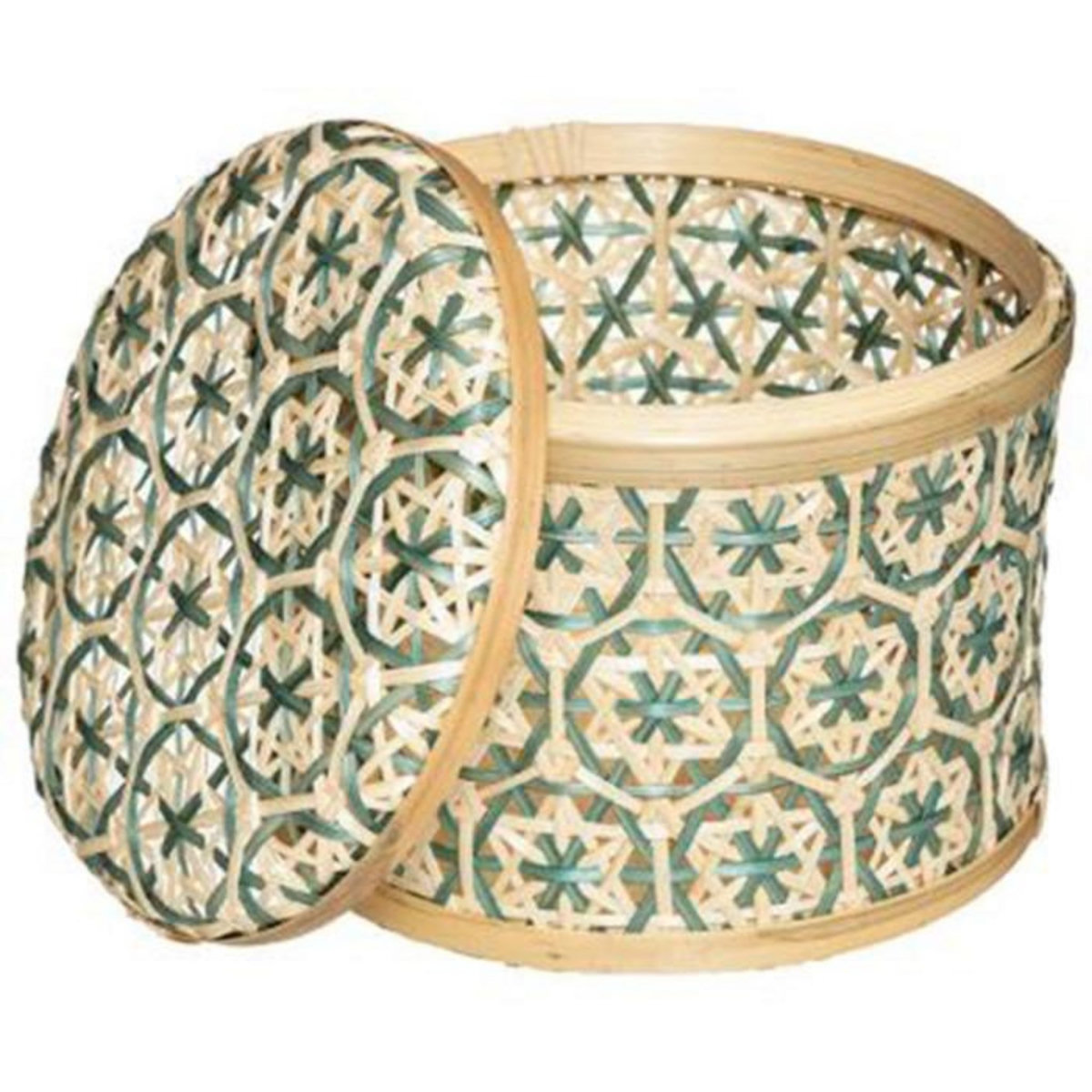 ATMOSPHERA Lot de 2 Boîtes de Rangement  Idylle Folk  20cm Bleu