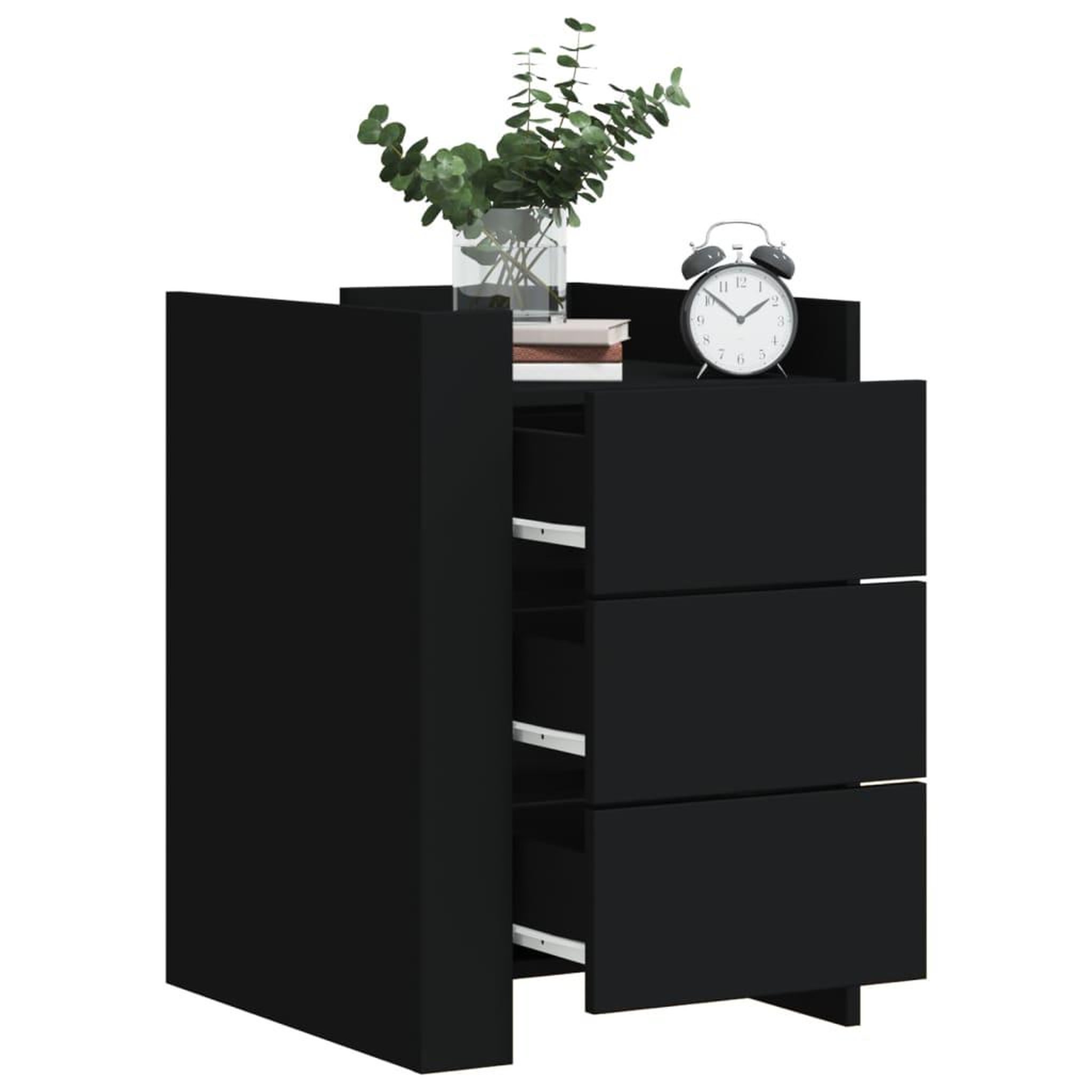 VIDAXL Table de chevet noir 45x50x65 cm bois d'ingenierie