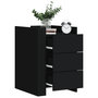Voir la diapositive 1 : VIDAXL Table de chevet noir 45x50x65 cm bois d'ingenierie